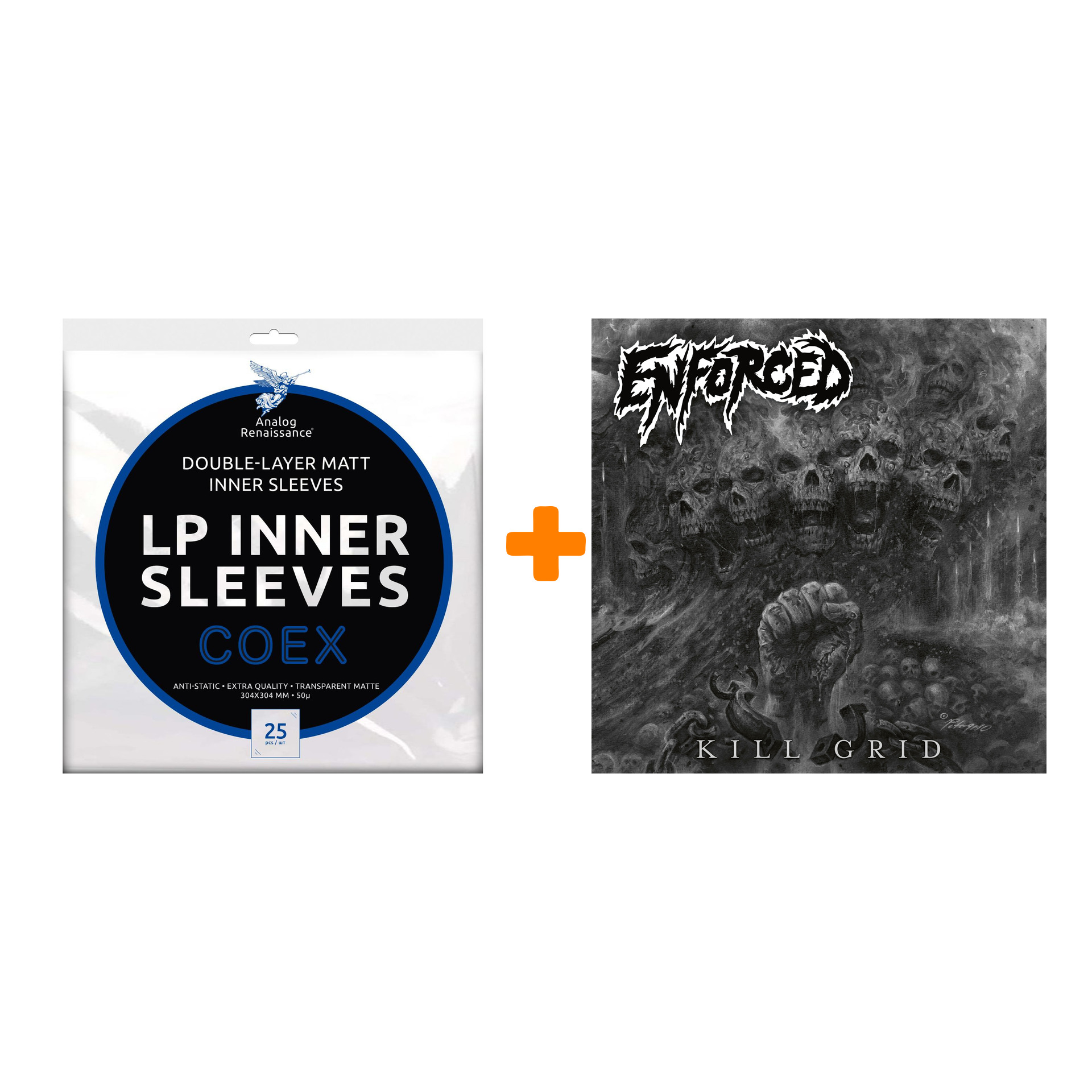 

ENFORCED Kill Grid LP+CD + Конверты внутренние COEX для грампластинок 12" 25шт Набор