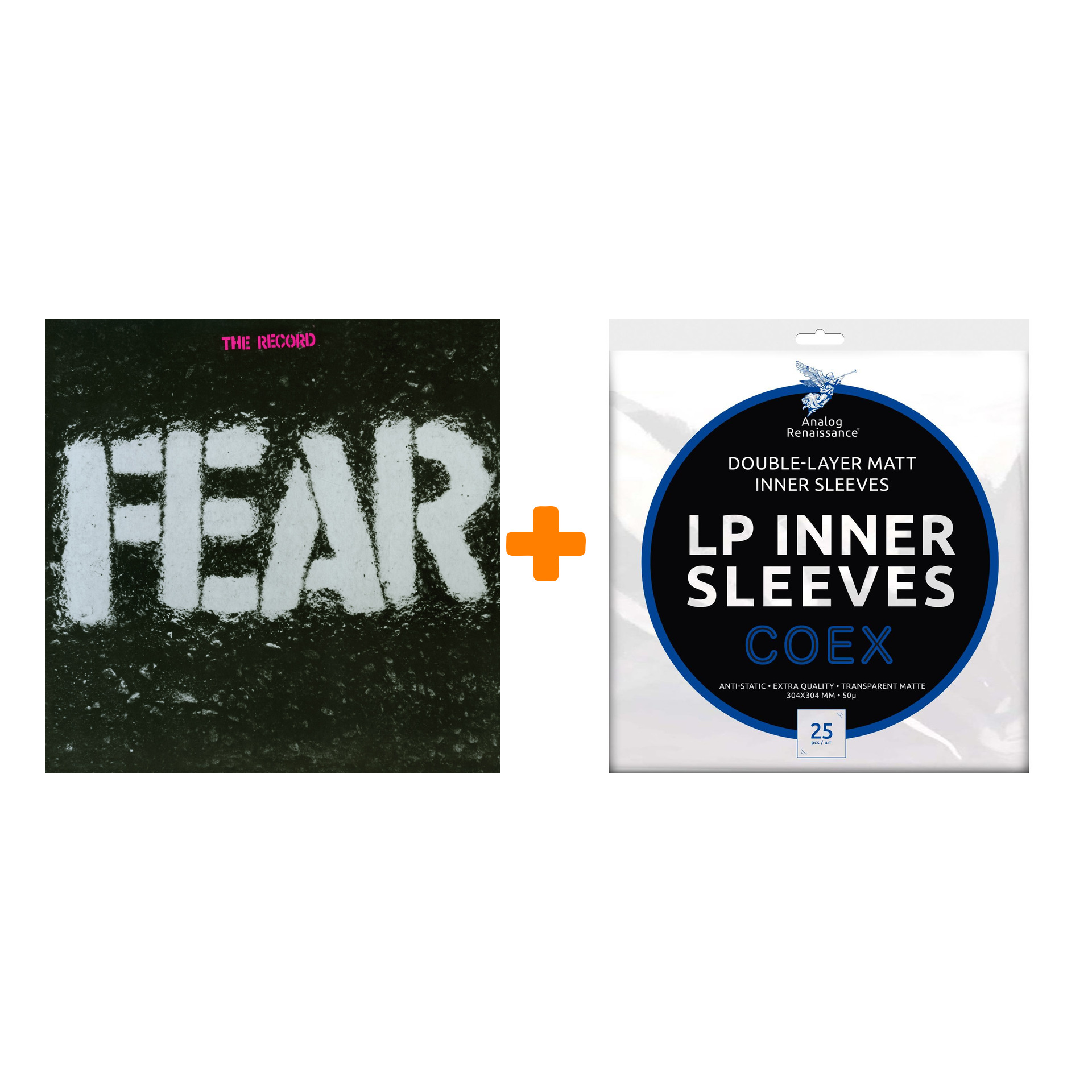 

FEAR The Record Coloured Vinyl LP+7" + Конверты внутренние COEX для грампластинок 12" 25шт Набор