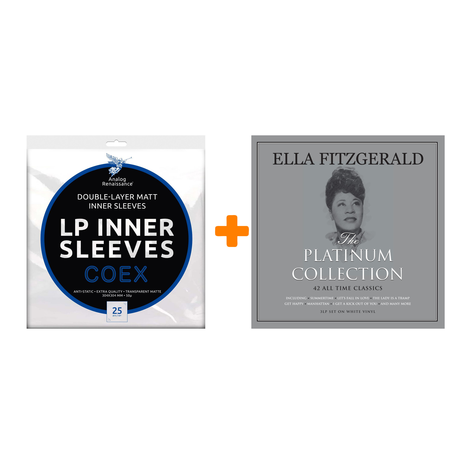 FITZGERALD ELLA The Platinum Collection 3LP + Конверты внутренние COEX для грампластинок 12 25шт Набор