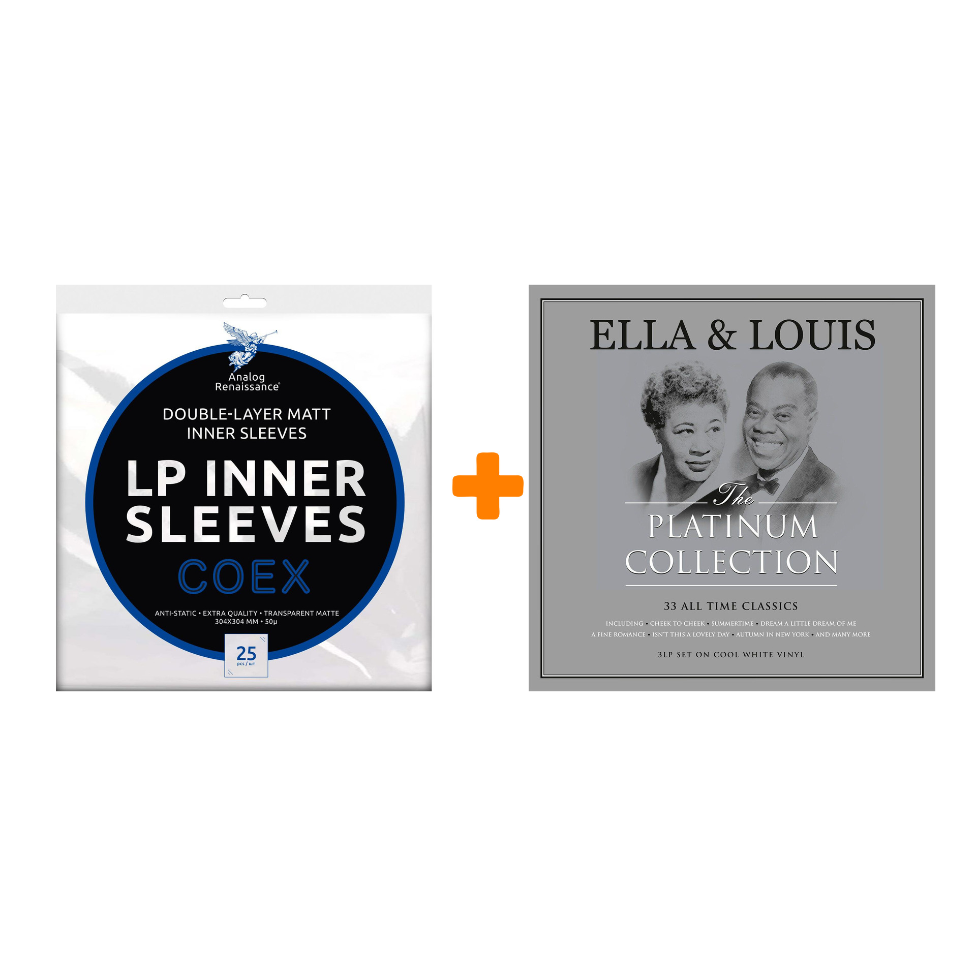 

FITZGERALD ELLA & ARMSTRONG LOUIS The Platinum Collection Coloured Vinyl 3LP + Конверты внутренние COEX для грампластинок 12" 25шт Набор
