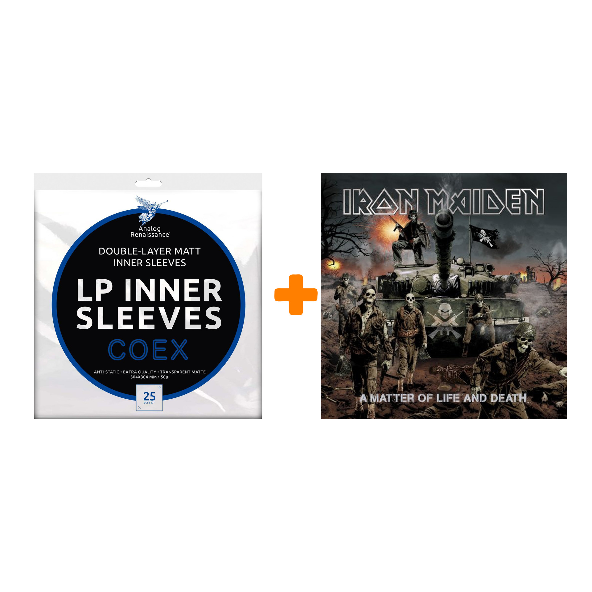 

IRON MAIDEN A Matter Of Life And Death 2LP + Конверты внутренние COEX для грампластинок 12" 25шт Набор