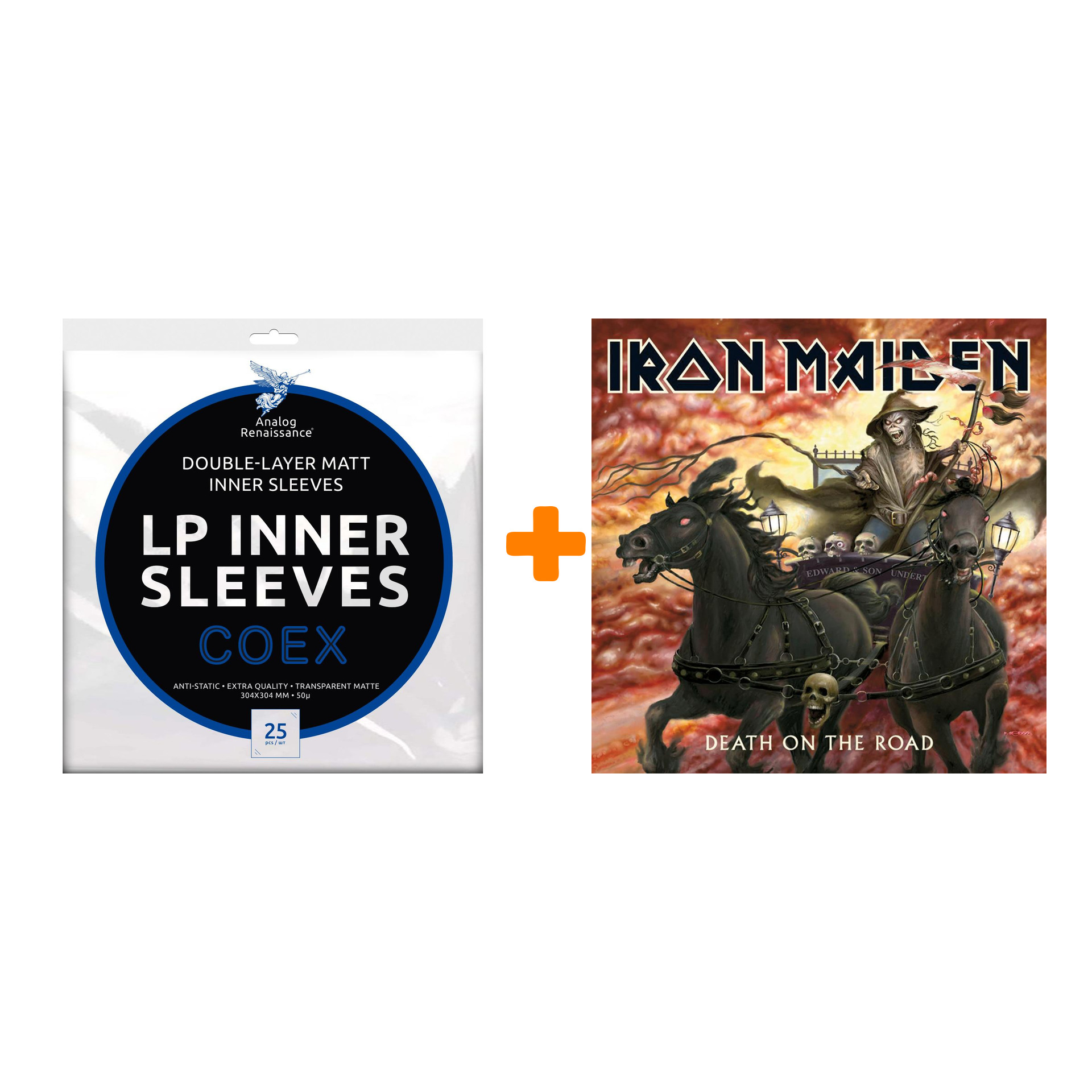 

IRON MAIDEN Death On The Road 2LP + Конверты внутренние COEX для грампластинок 12" 25шт Набор