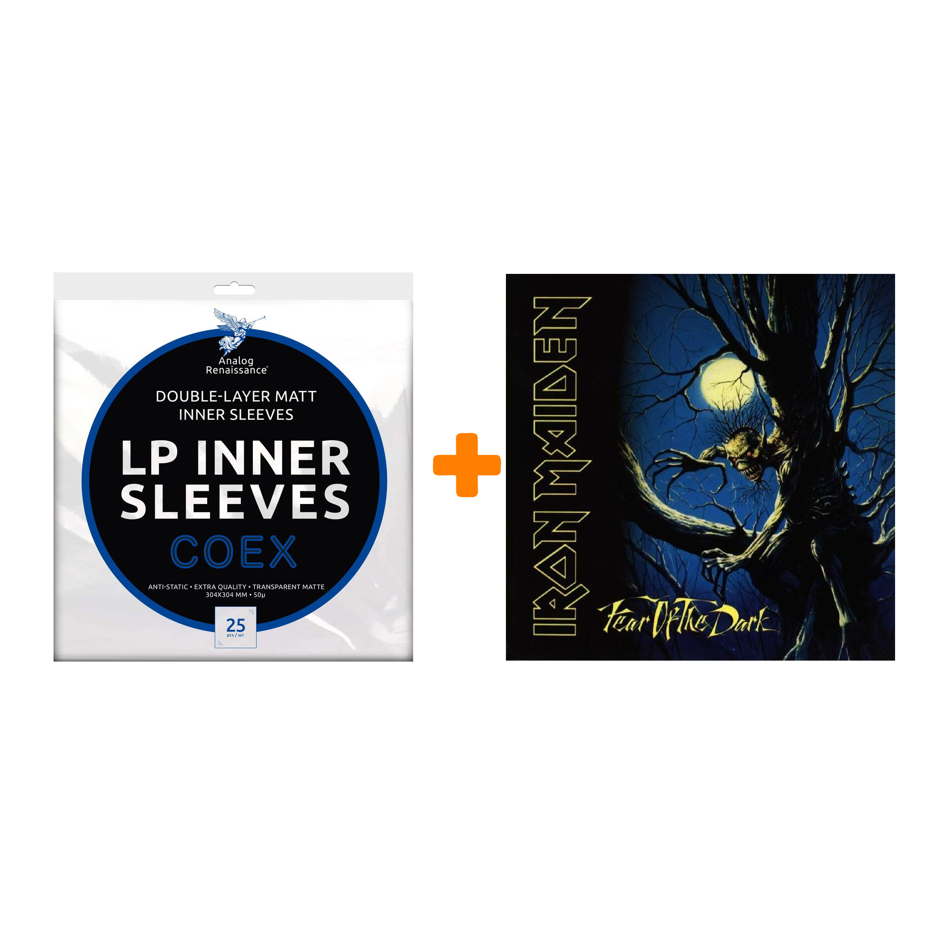 

IRON MAIDEN Fear Of The Dark 2LP + Конверты внутренние COEX для грампластинок 12" 25шт Набор