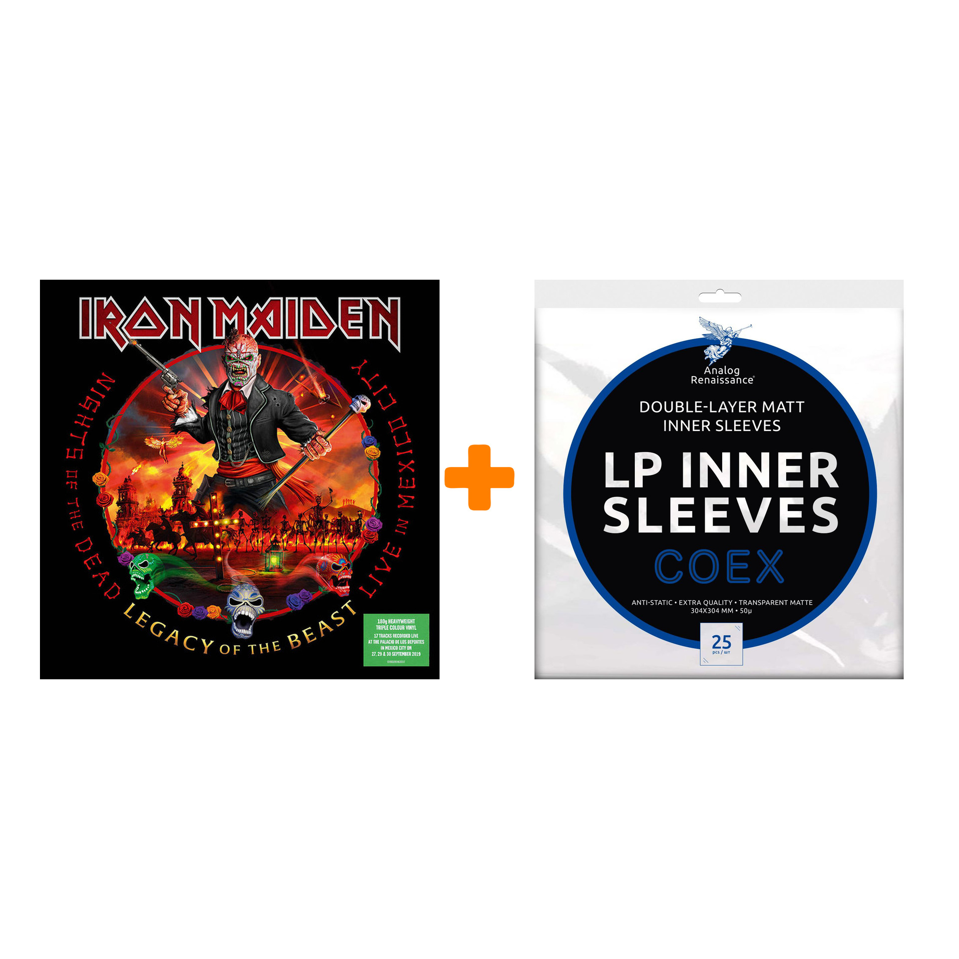 

IRON MAIDEN Nights Of The Dead Legacy Of The Beast Live In Mexico City 3LP + Конверты внутренние COEX для грампластинок 12" 25шт Набор