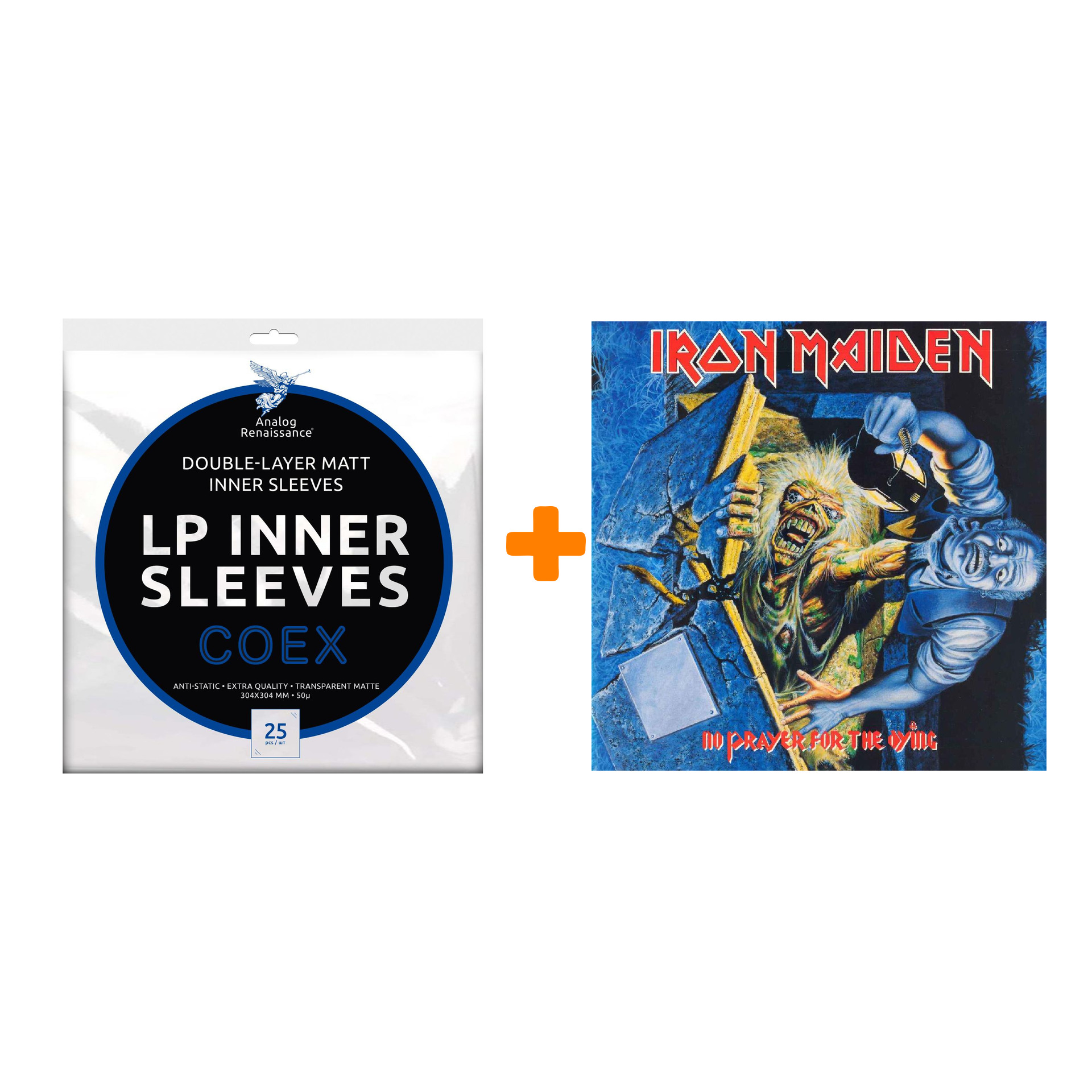IRON MAIDEN No Prayer For The Dying LP + Конверты внутренние COEX для грампластинок 12 25шт Набор цена и фото