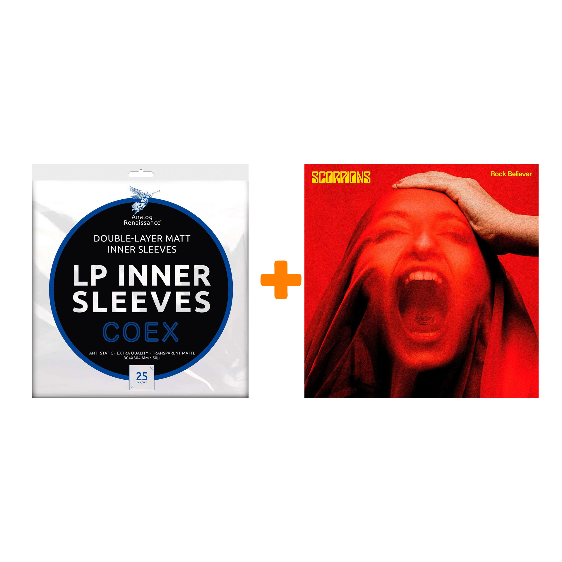 SCORPIONS Rock Believer Deluxe Edition 2LP + Конверты внутренние COEX для грампластинок 12 25шт Набор