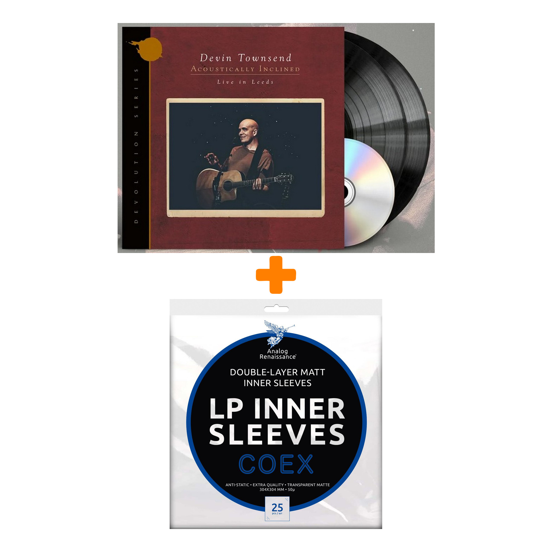 

TOWNSEND DEVIN Acoustically Inclined Live In Leeds Devolution Series #1 LP + Конверты внутренние COEX для грампластинок 12" 25шт Набор