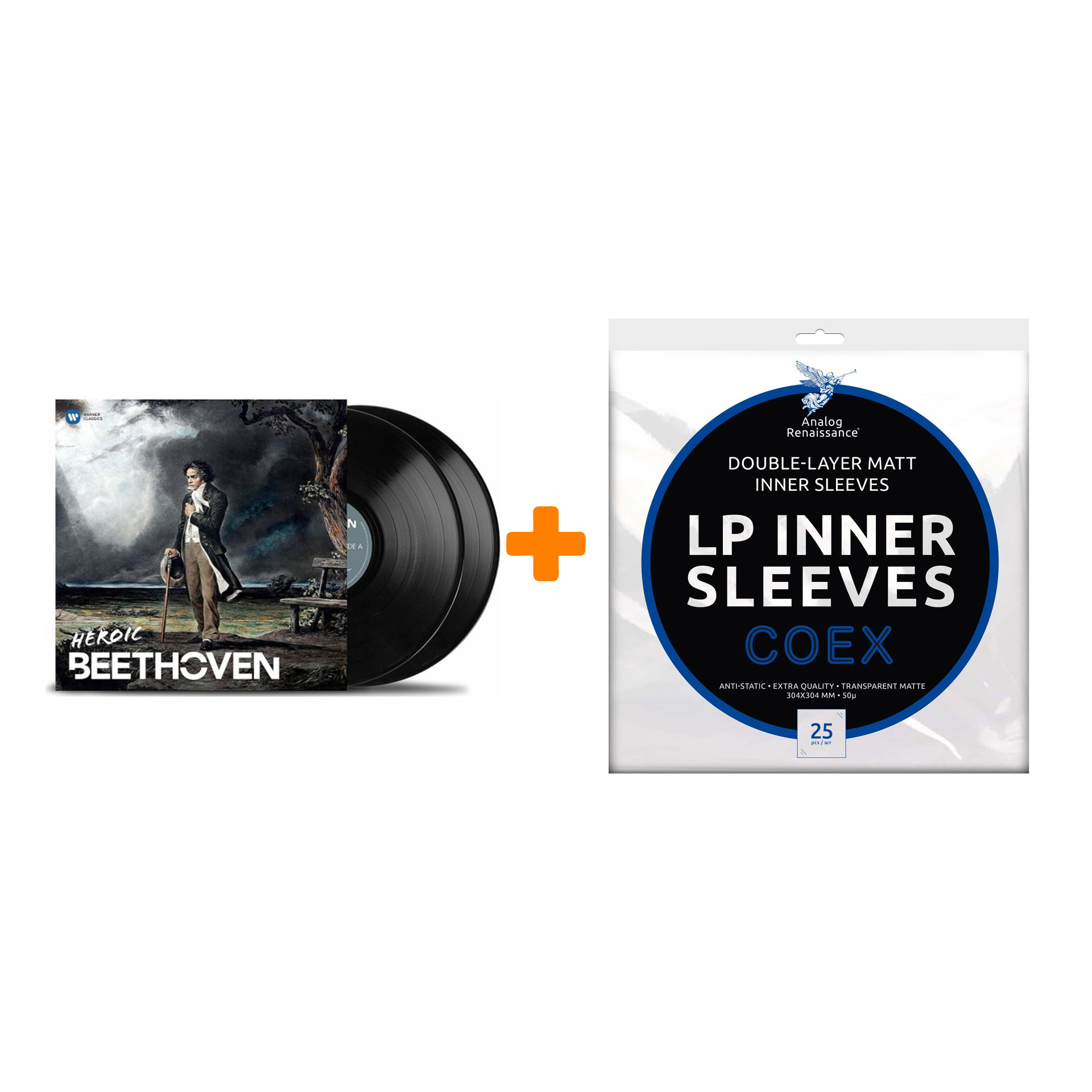 

V/A Heroic Beethoven 2LP + Конверты внутренние COEX для грампластинок 12" 25шт Набор