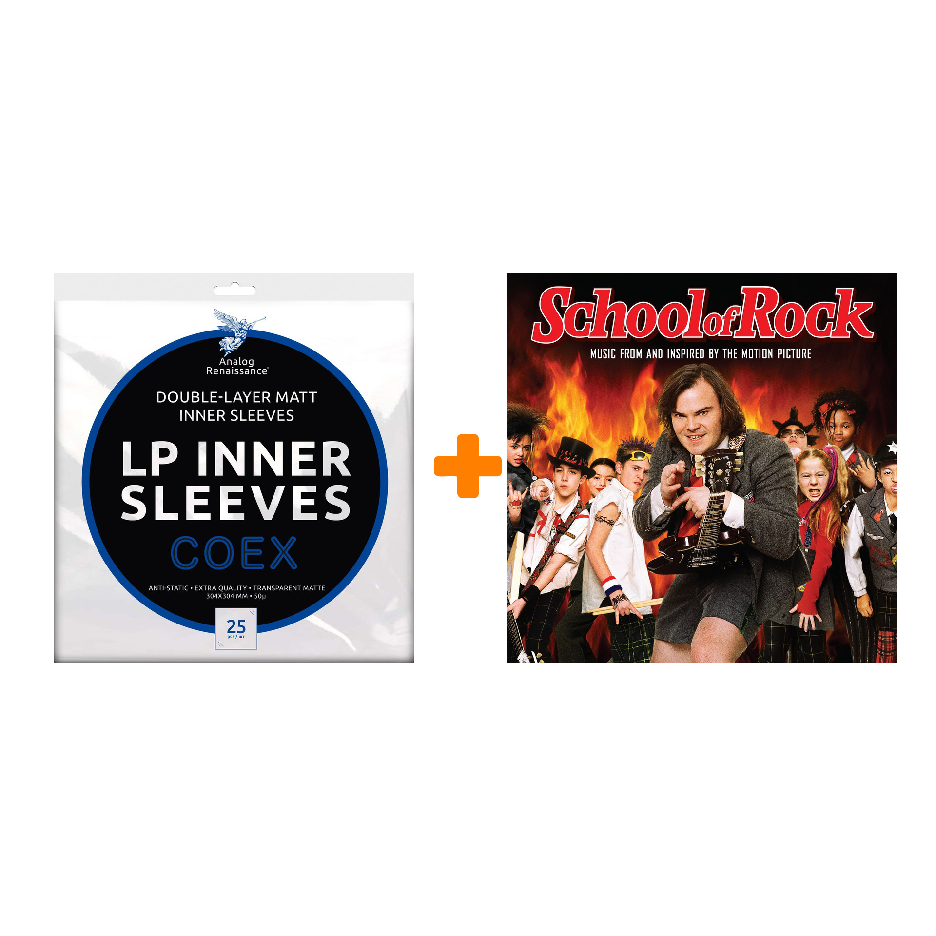 

V/A School Of Rock Music From And Inspired By The Motion Picture Coloured Orange Vinyl 2LP + Конверты внутренние COEX для грампластинок 12" 25шт На
