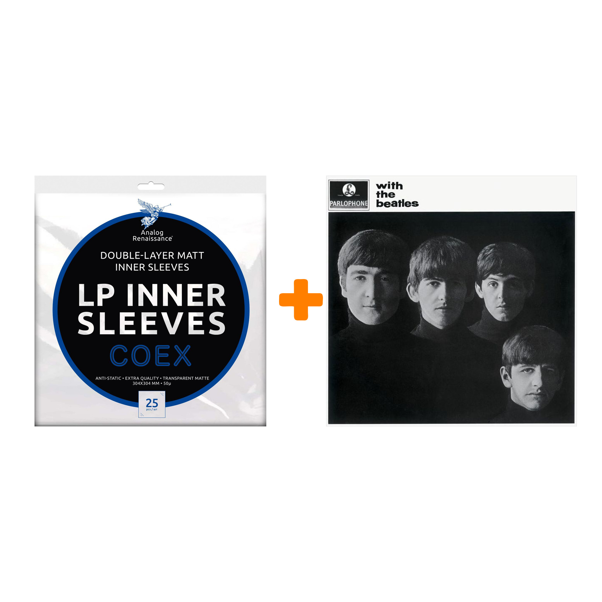 цена THE BEATLES With The Beatles LP + Конверты внутренние COEX для грампластинок 12 25шт Набор
