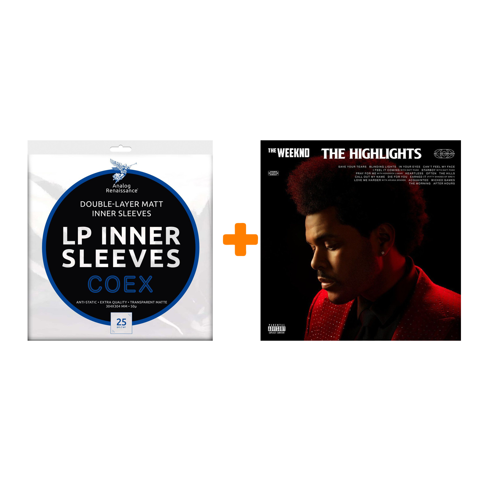 

THE WEEKND The Highlights 2LP + Конверты внутренние COEX для грампластинок 12" 25шт Набор