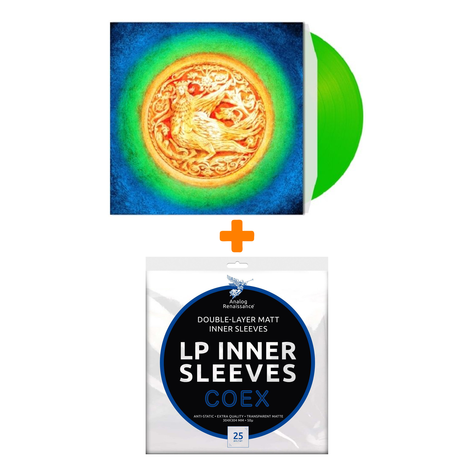 

АКВАРИУМ Русский альбом Coloured Green Vinyl LP + Конверты внутренние COEX для грампластинок 12" 25шт Набор
