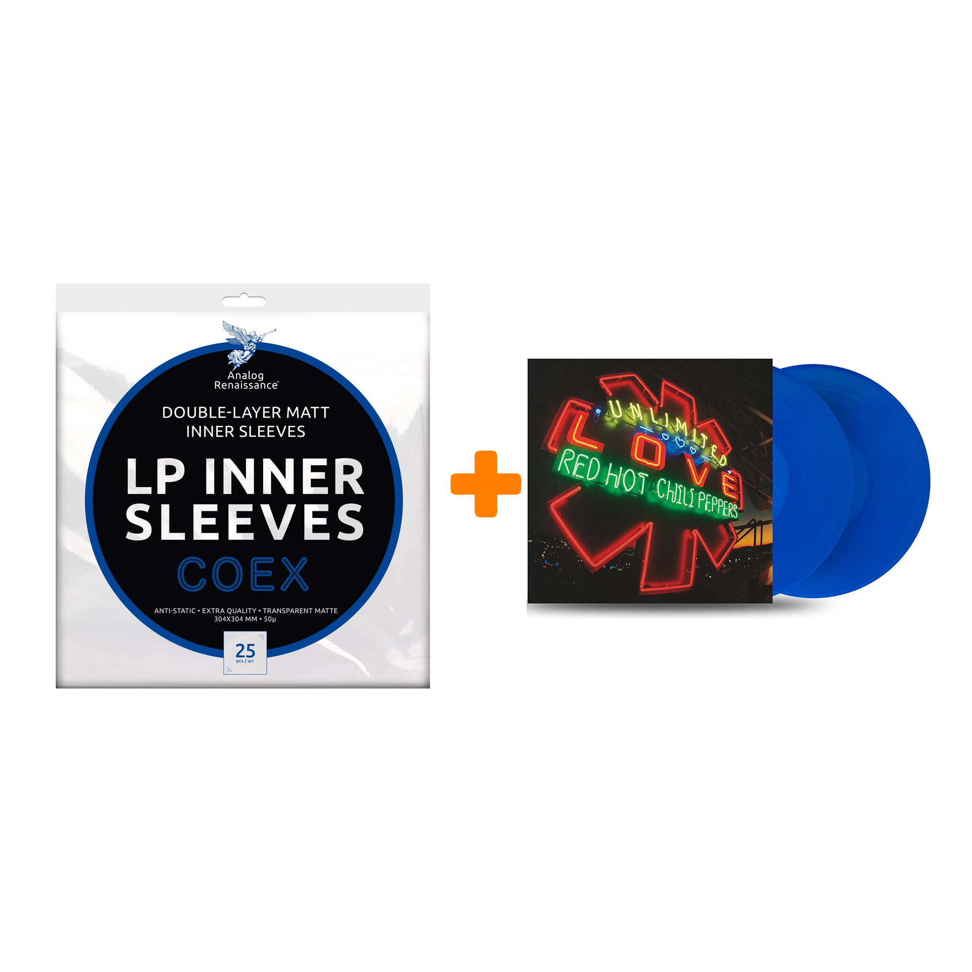 

RED HOT CHILI PEPPERS Unlimited Love Coloured Blue Vinyl 2LP + Конверты внутренние COEX для грампластинок 12" 25шт Набор