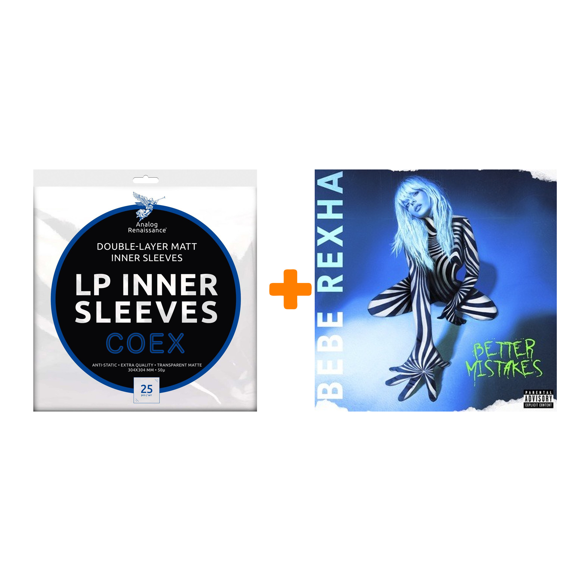 

REXHA BEBE Better Mistakes Black & White Vinyl LP + Конверты внутренние COEX для грампластинок 12" 25шт Набор