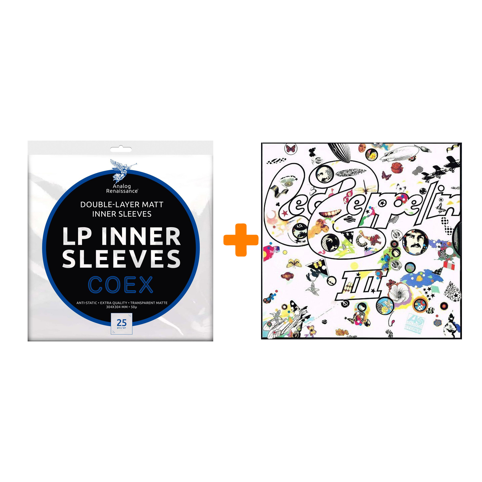 LED ZEPPELIN III Deluxe Edition 2LP + Конверты внутренние COEX для грампластинок 12 25шт Набор