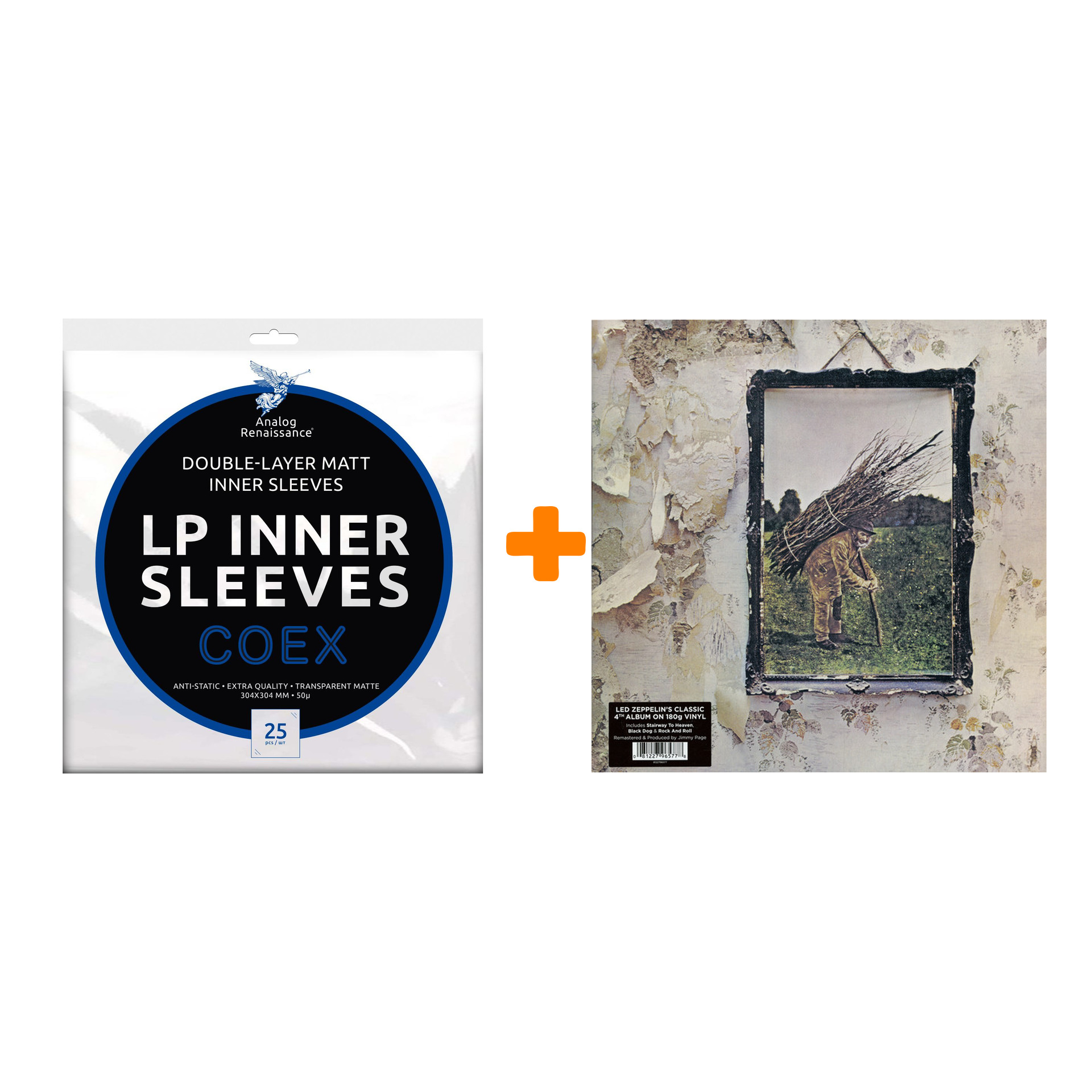 

LED ZEPPELIN IV Original Recording Remastered LP + Конверты внутренние COEX для грампластинок 12" 25шт Набор