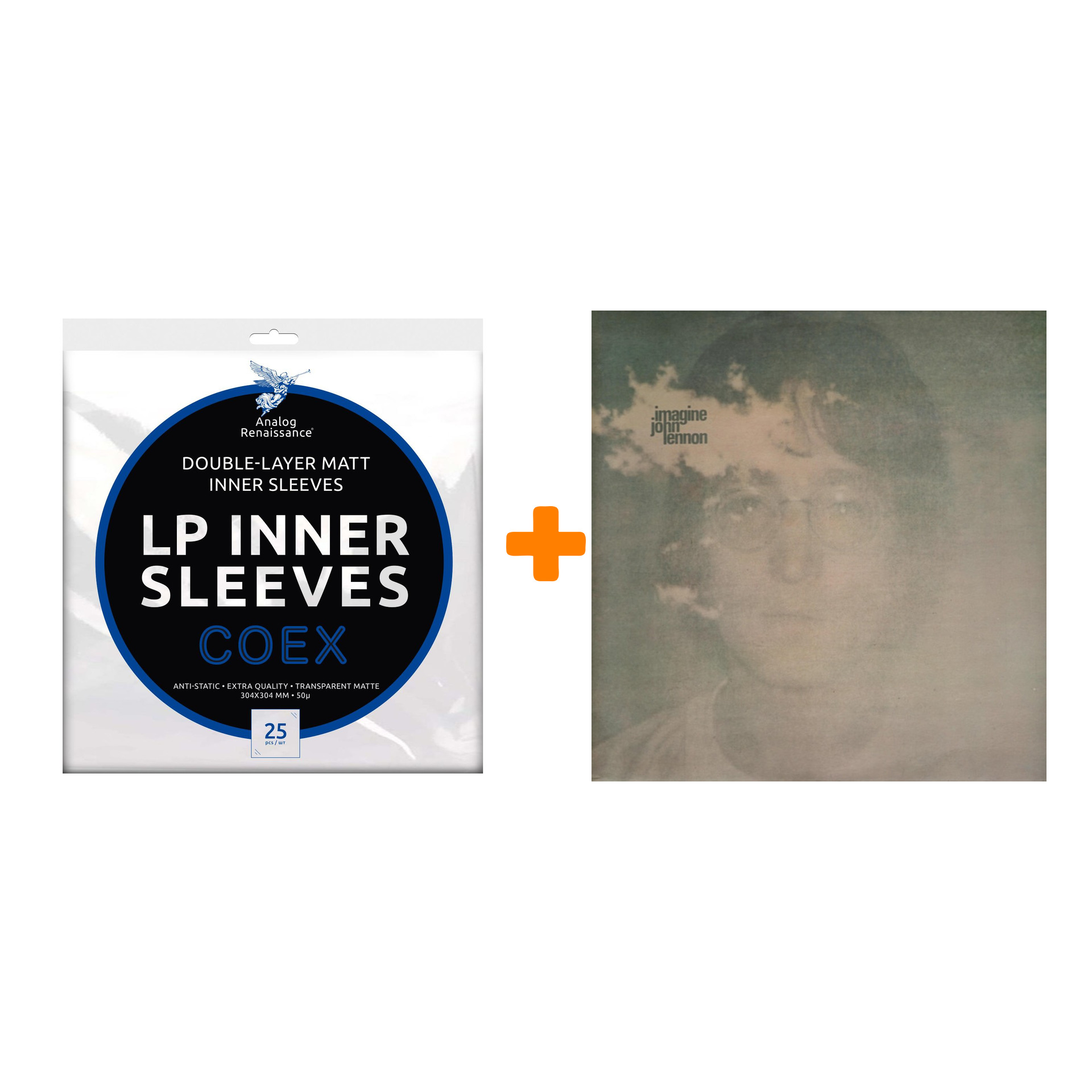 LENNON JOHN Imagine LP + Конверты внутренние COEX для грампластинок 12 25шт Набор