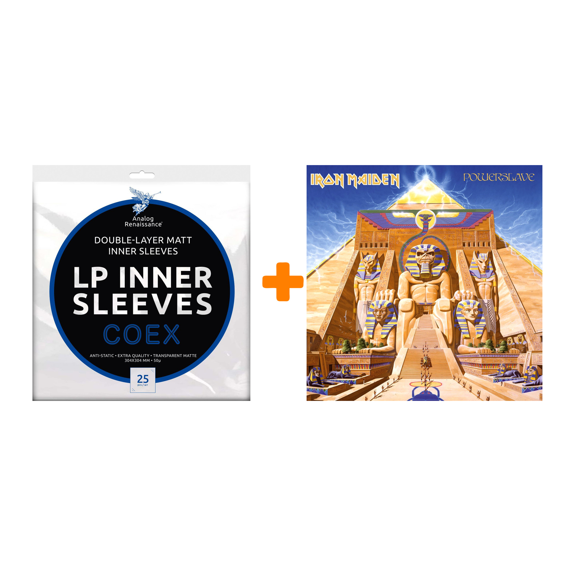 IRON MAIDEN Powerslave LP + Конверты внутренние COEX для грампластинок 12 25шт Набор цена и фото