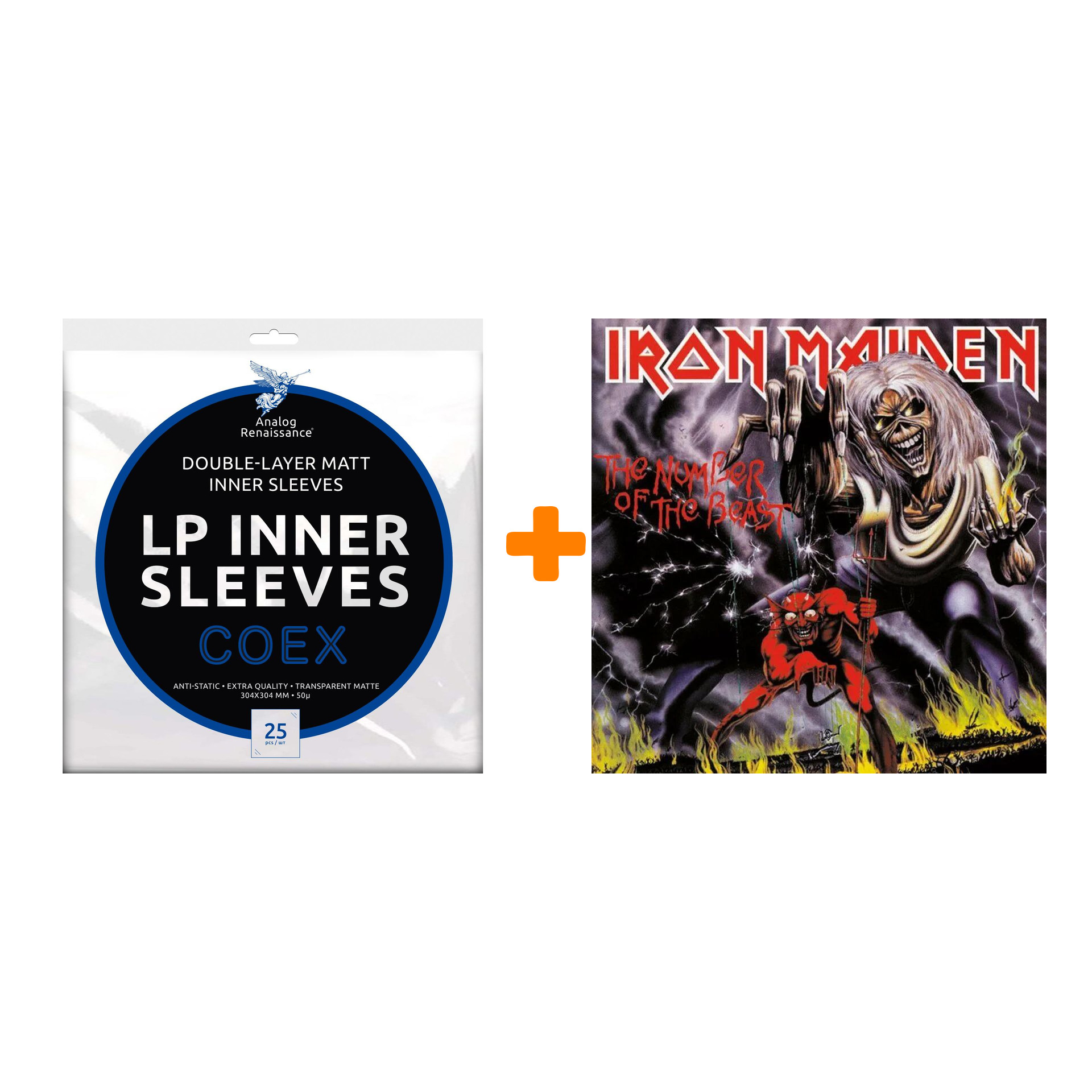 

IRON MAIDEN The Number Of The Beast 40th Anniversary 3LP + Конверты внутренние COEX для грампластинок 12" 25шт Набор