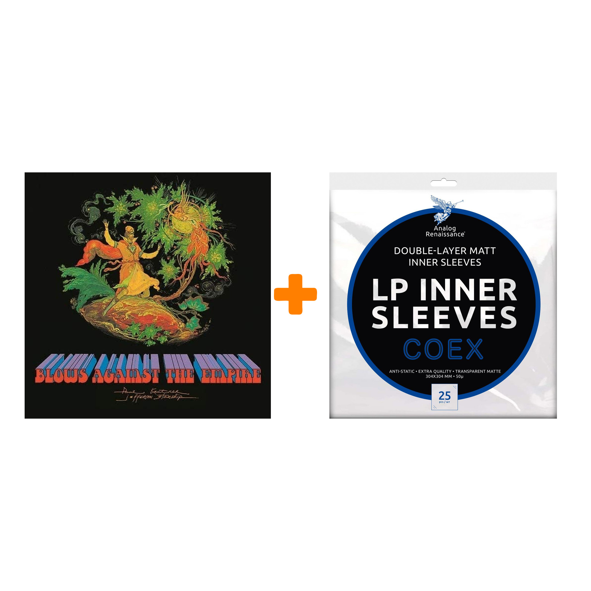 

JEFFERSON STARSHIP Blows Against The Empire 50Th Anniversary Green Marble Vinyl LP + Конверты внутренние COEX для грампластинок 12" 25шт Набор
