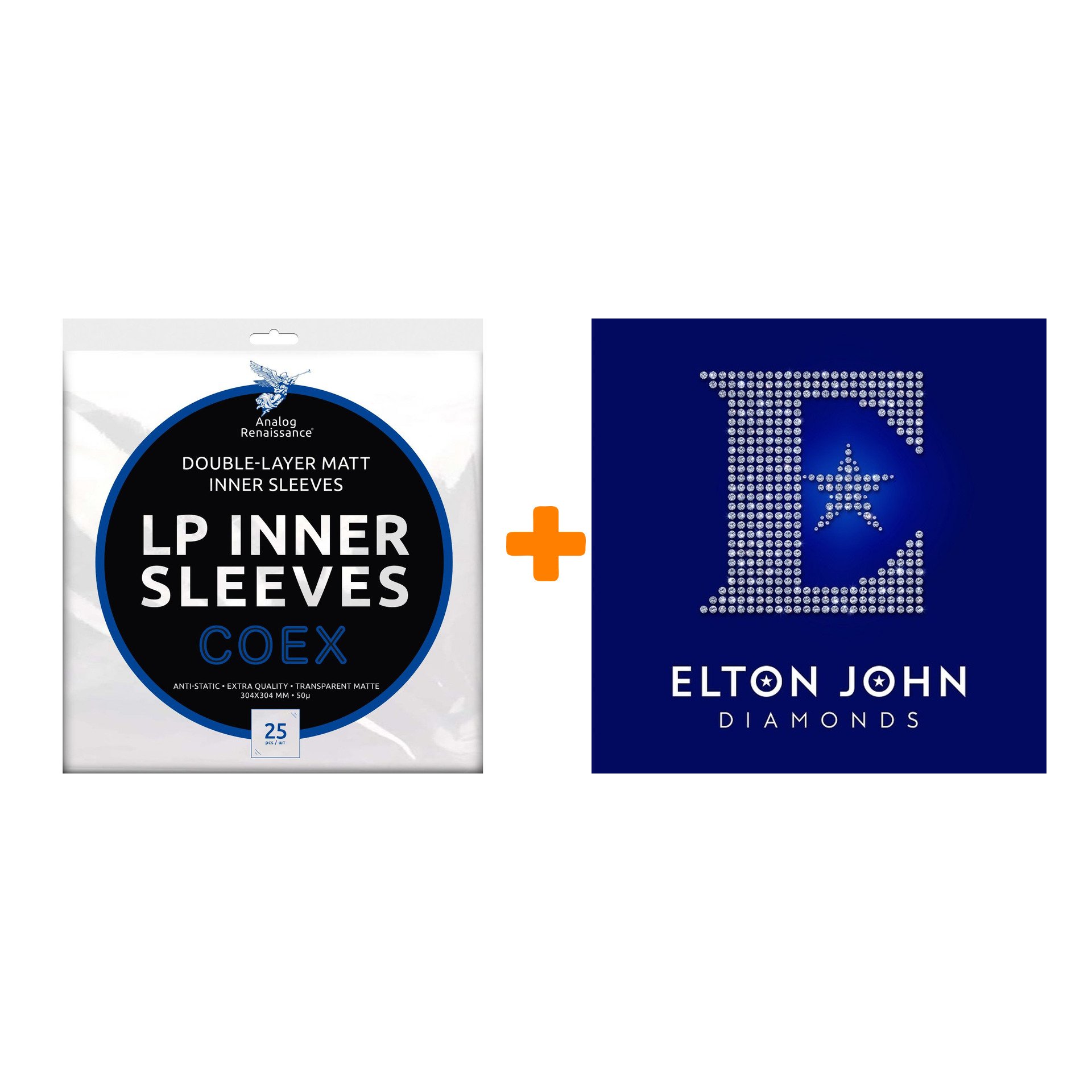цена JOHN ELTON Diamonds 2LP + Конверты внутренние COEX для грампластинок 12 25шт Набор