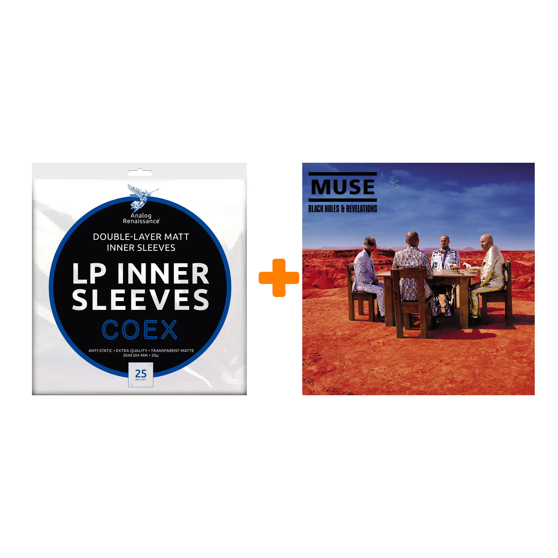 

MUSE Black Holes And Revelations LP + Конверты внутренние COEX для грампластинок 12" 25шт Набор