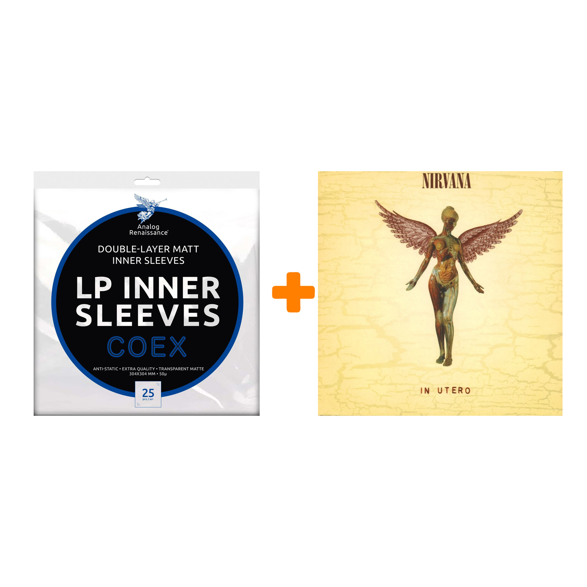 

NIRVANA In Utero LP + Конверты внутренние COEX для грампластинок 12" 25шт Набор