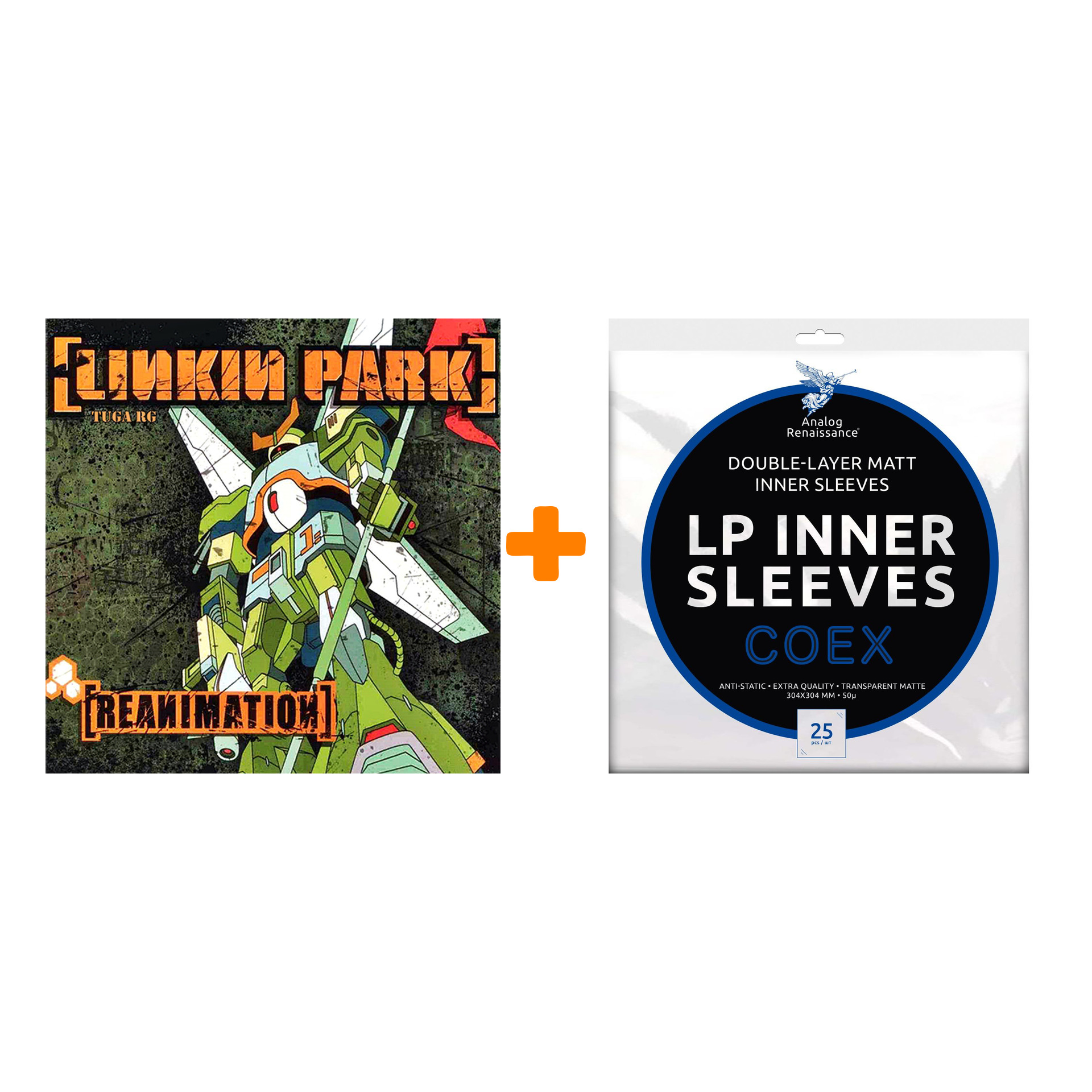 цена LINKIN PARK Reanimation 2LP + Конверты внутренние COEX для грампластинок 12 25шт Набор