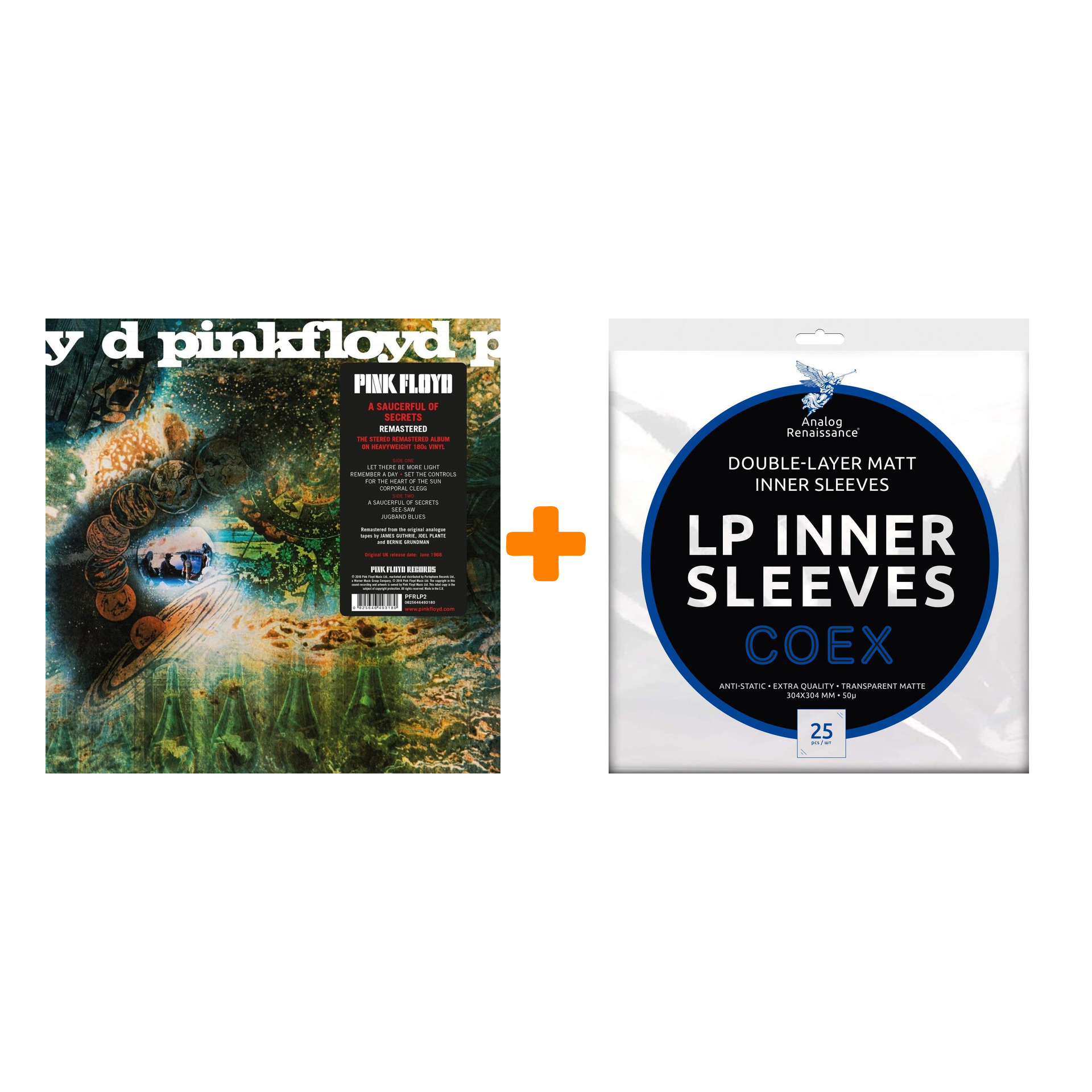

PINK FLOYD A Saucerful Of Secrets Remastered LP + Конверты внутренние COEX для грампластинок 12" 25шт Набор