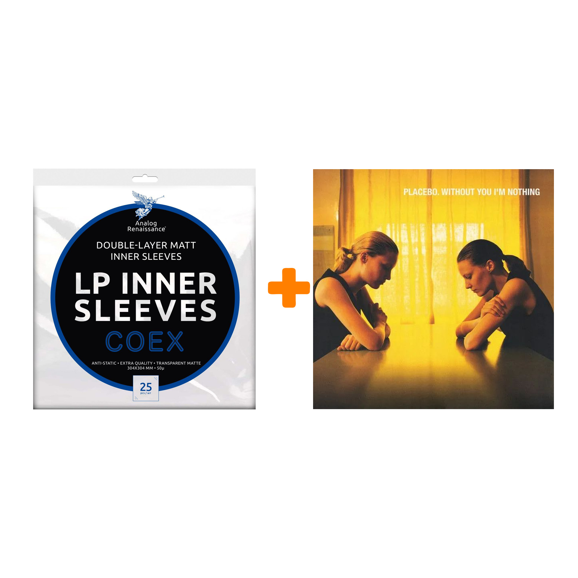 

PLACEBO Without You Im Nothing LP + Конверты внутренние COEX для грампластинок 12" 25шт Набор