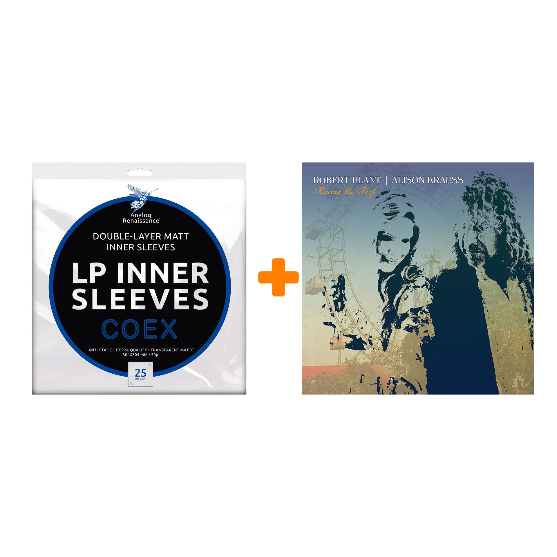 

PLANT ROBERT & ALISON KRAUSS Raise The Roof 2LP + Конверты внутренние COEX для грампластинок 12" 25шт Набор