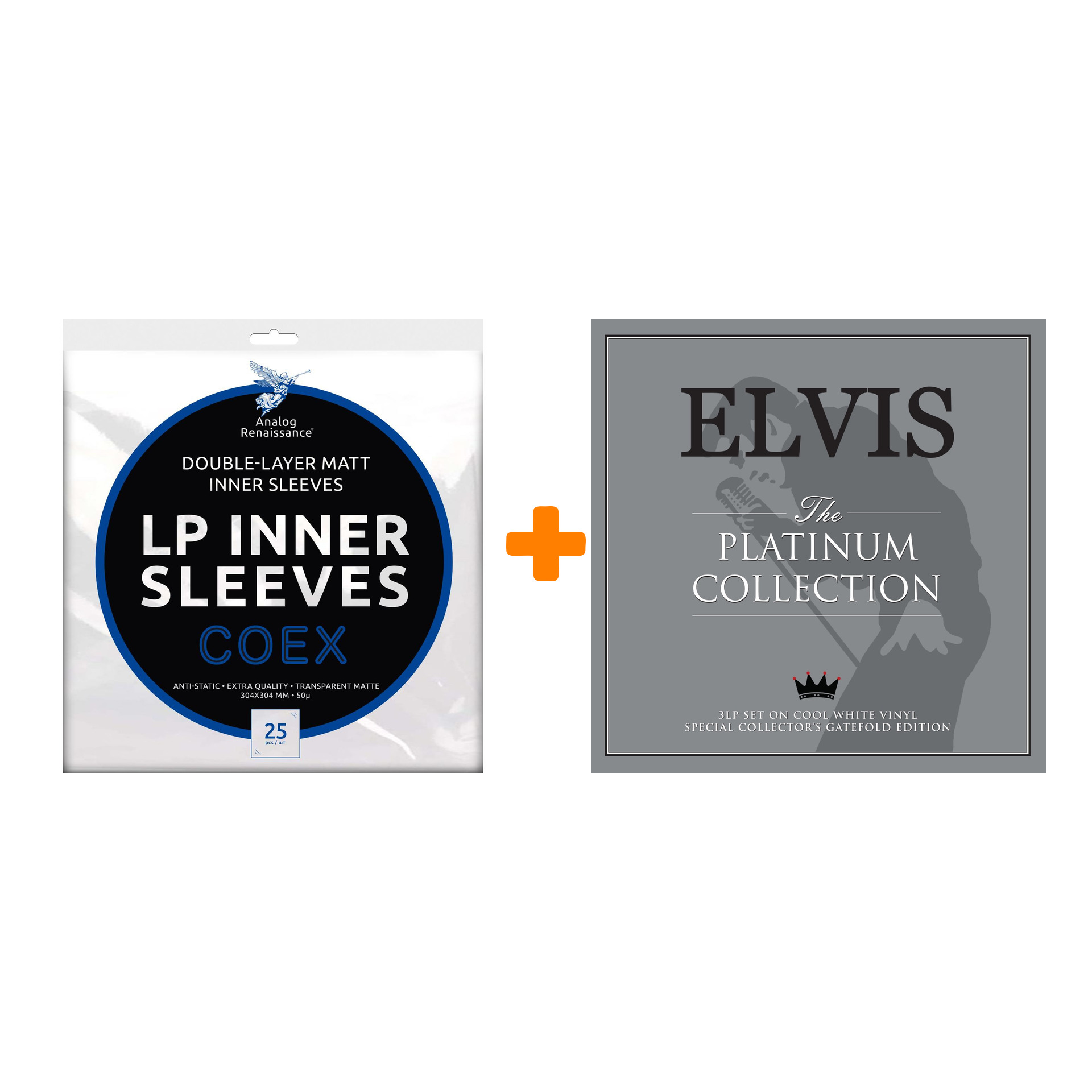 PRESLEY ELVIS The Platinum Collection 3LP + Конверты внутренние COEX для грампластинок 12 25шт Набор