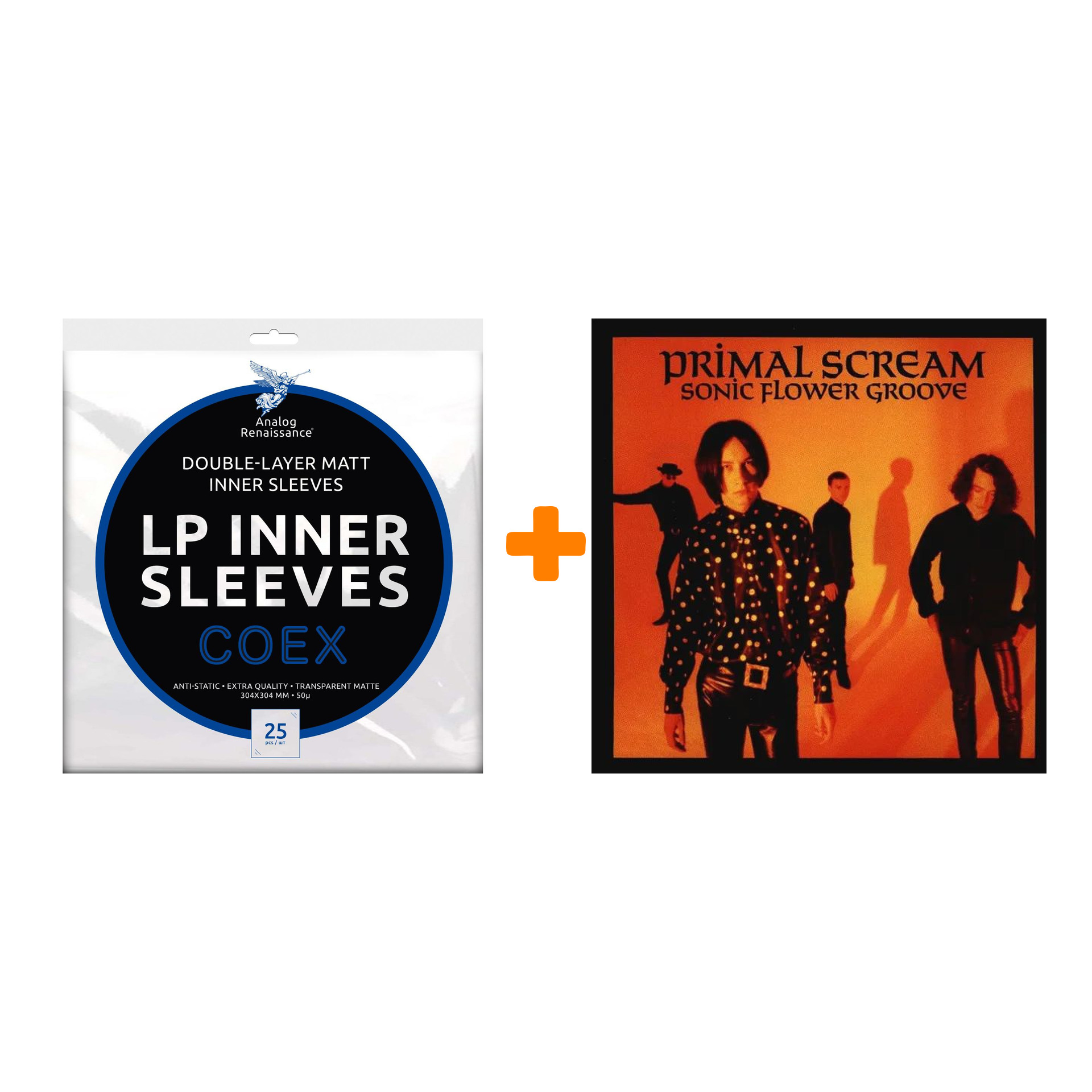 

PRIMAL SCREAM Sonic Flower Groove LP + Конверты внутренние COEX для грампластинок 12" 25шт Набор