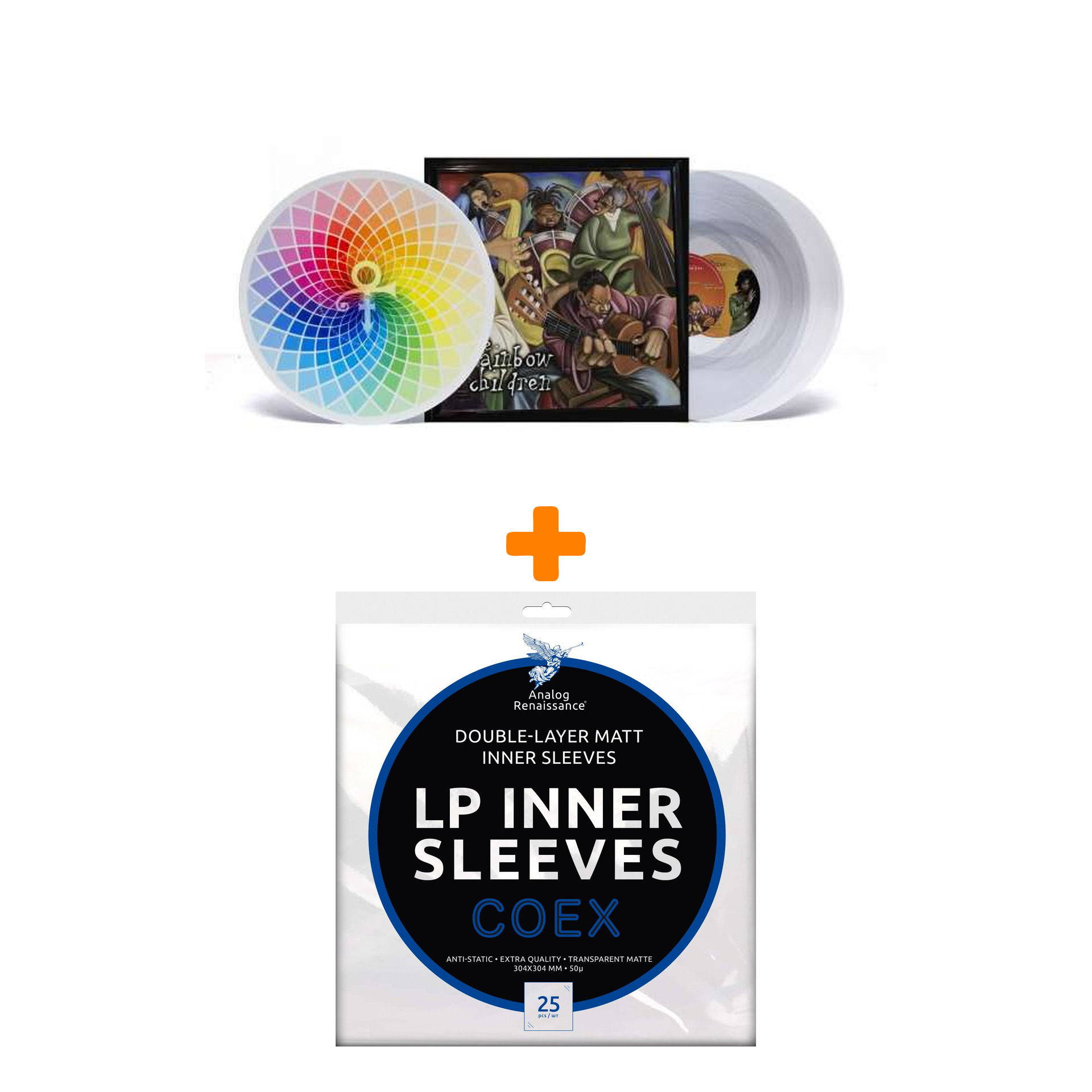 

PRINCE The Rainbow Children Crystal Clear Vinyl 2LP + Конверты внутренние COEX для грампластинок 12" 25шт Набор