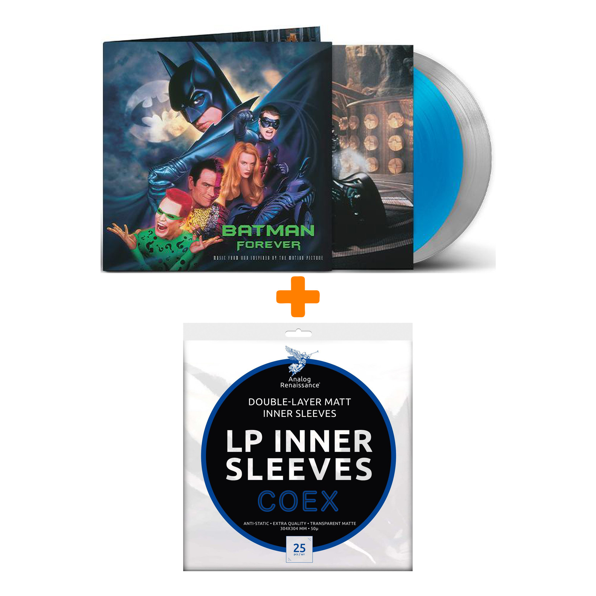 

OST Batman Forever Coloured Vinyl 2LP + Конверты внутренние COEX для грампластинок 12" 25шт Набор