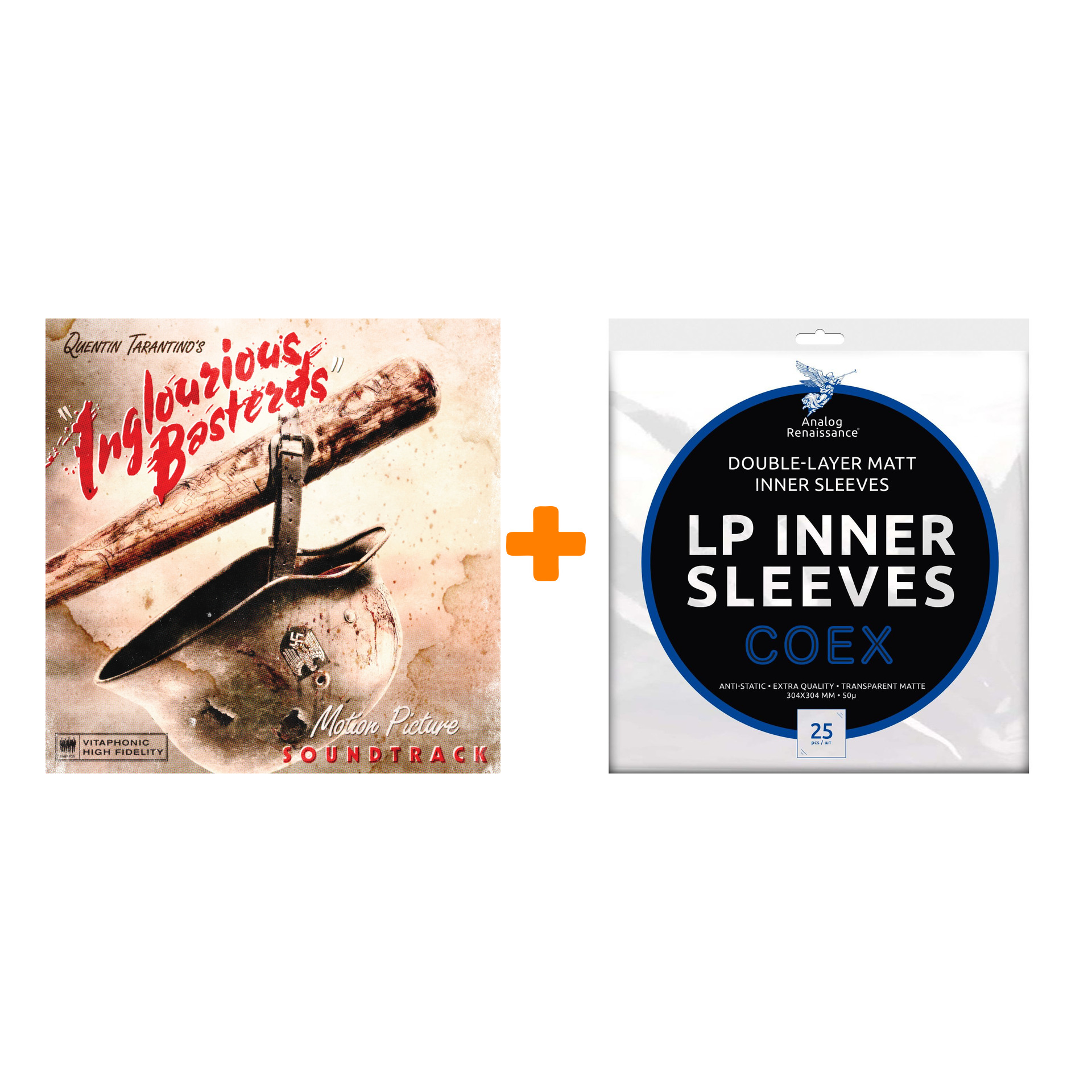 

OST Quentin Tarantino`s Inglourious Basterds Motion Picture Soundtrack Coloured Vinyl LP + Конверты внутренние COEX для грампластинок 12" 25шт Набор