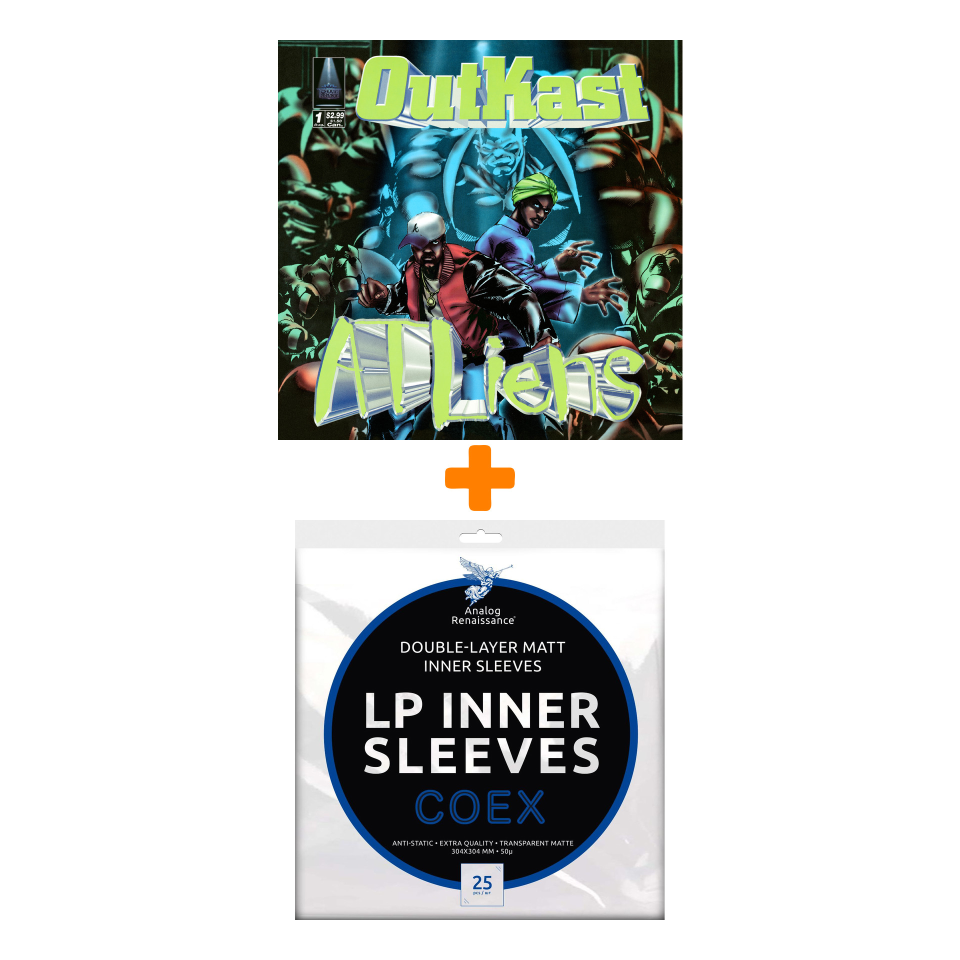 

OUTKAST ATLiens 25th Anniversary Deluxe Edition 4LP + Конверты внутренние COEX для грампластинок 12" 25шт Набор