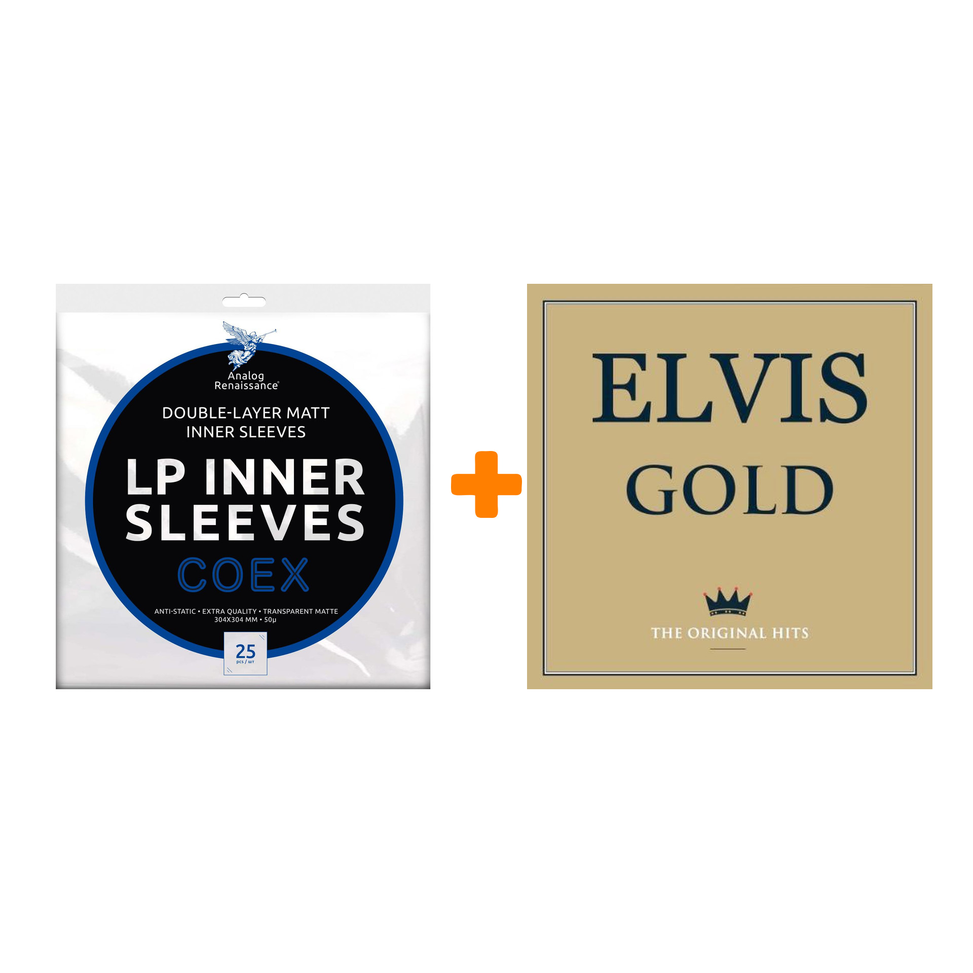 PRESLEY ELVIS Gold 2LP + Конверты внутренние COEX для грампластинок 12 25шт Набор цена и фото