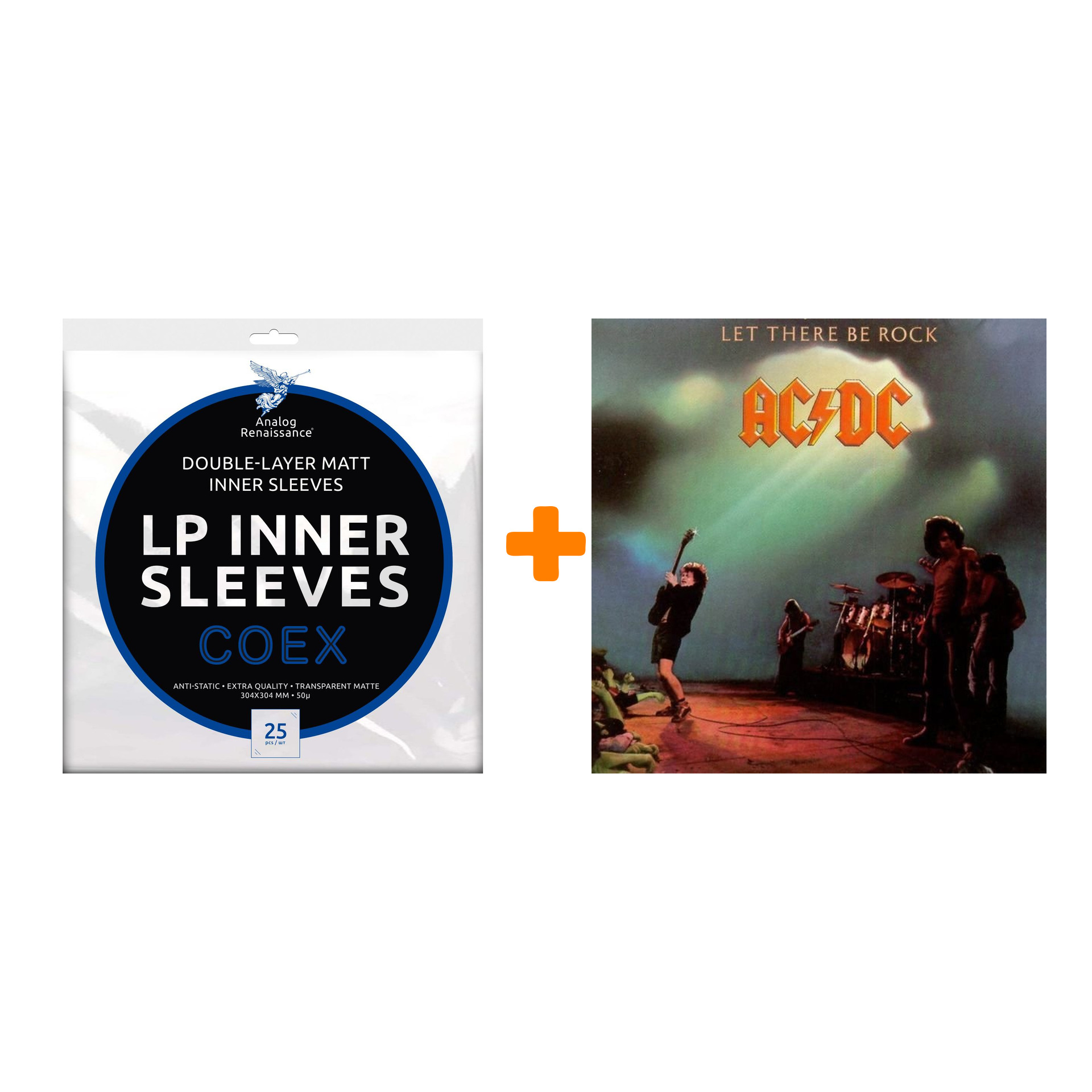 

AC/DC Let There Be Rock Limited Edition LP + Конверты внутренние COEX для грампластинок 12" 25шт Набор