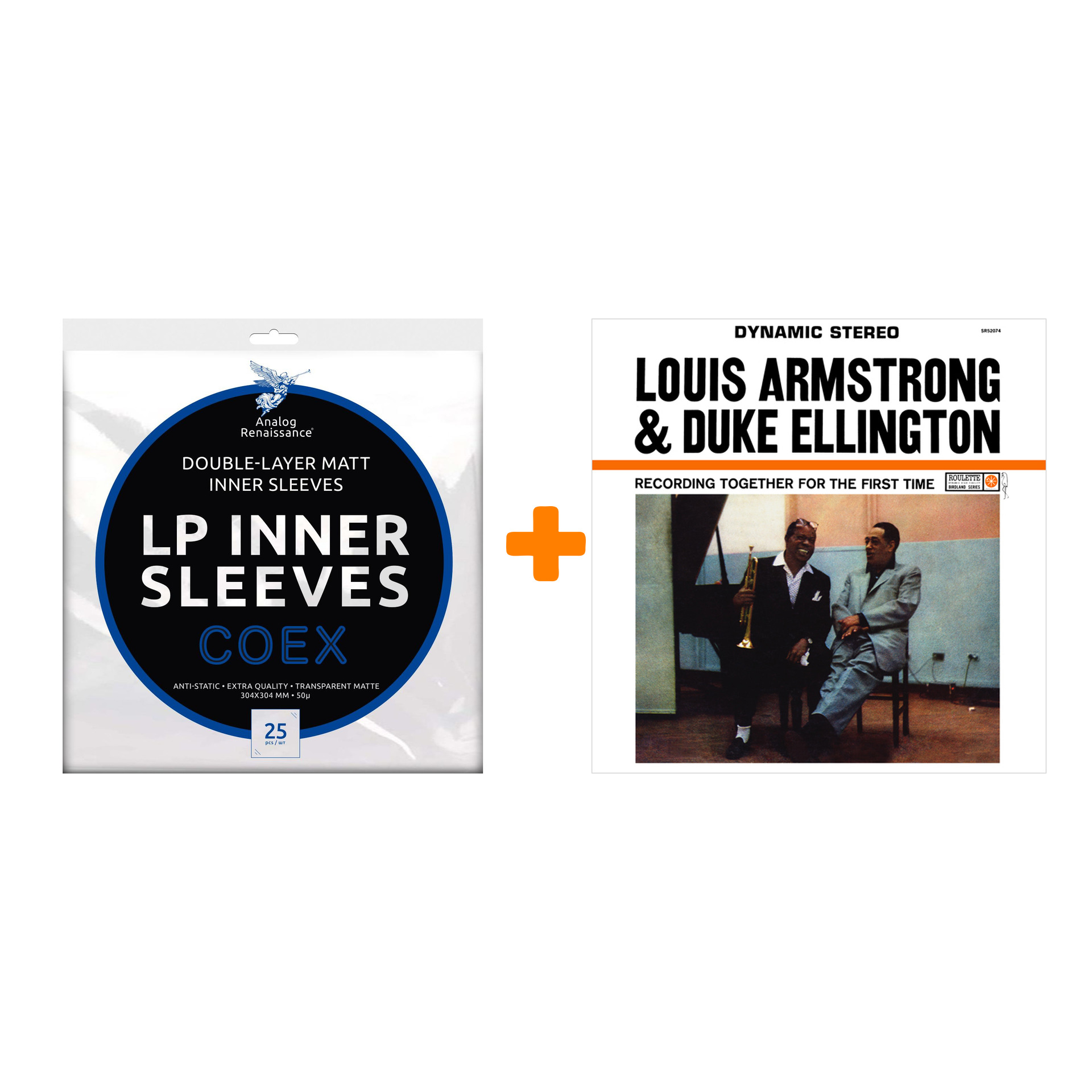 цена ARMSTRONG LOUIS & DUKE ELLINGTON Recording Together For The First Time LP + Конверты внутренние COEX для грампластинок 12 25шт Набор