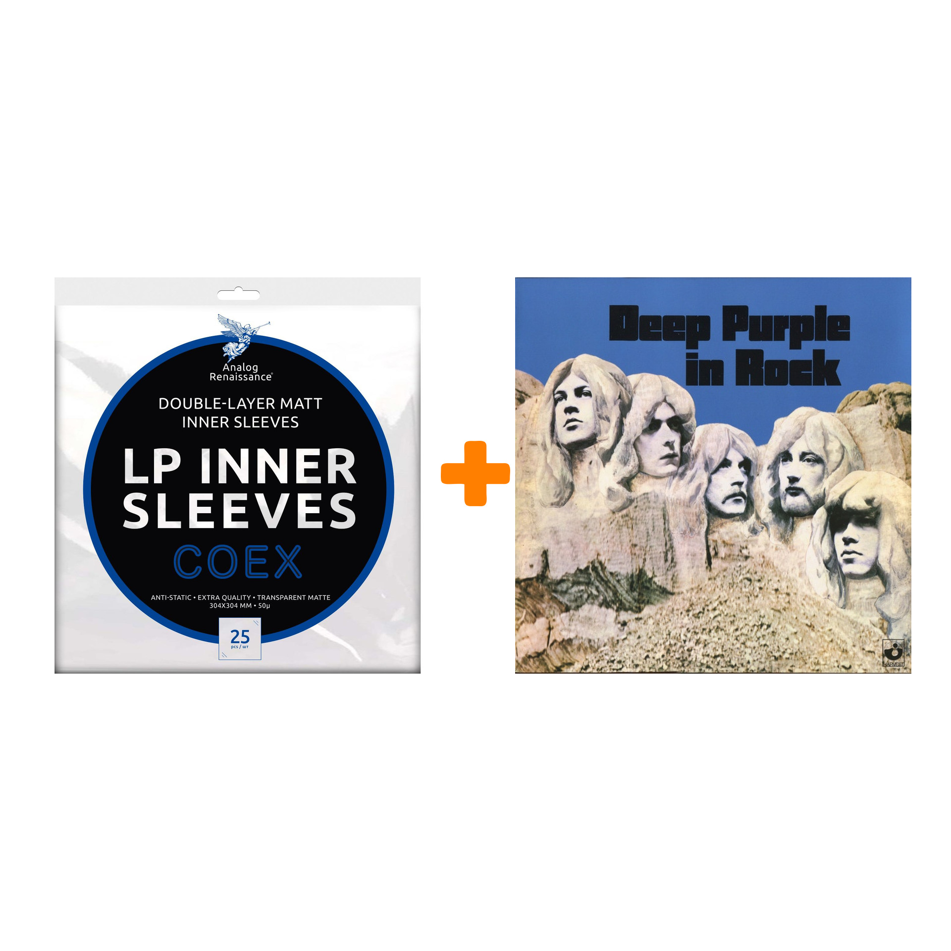DEEP PURPLE In Rock LP + Конверты внутренние COEX для грампластинок 12 25шт Набор цена и фото