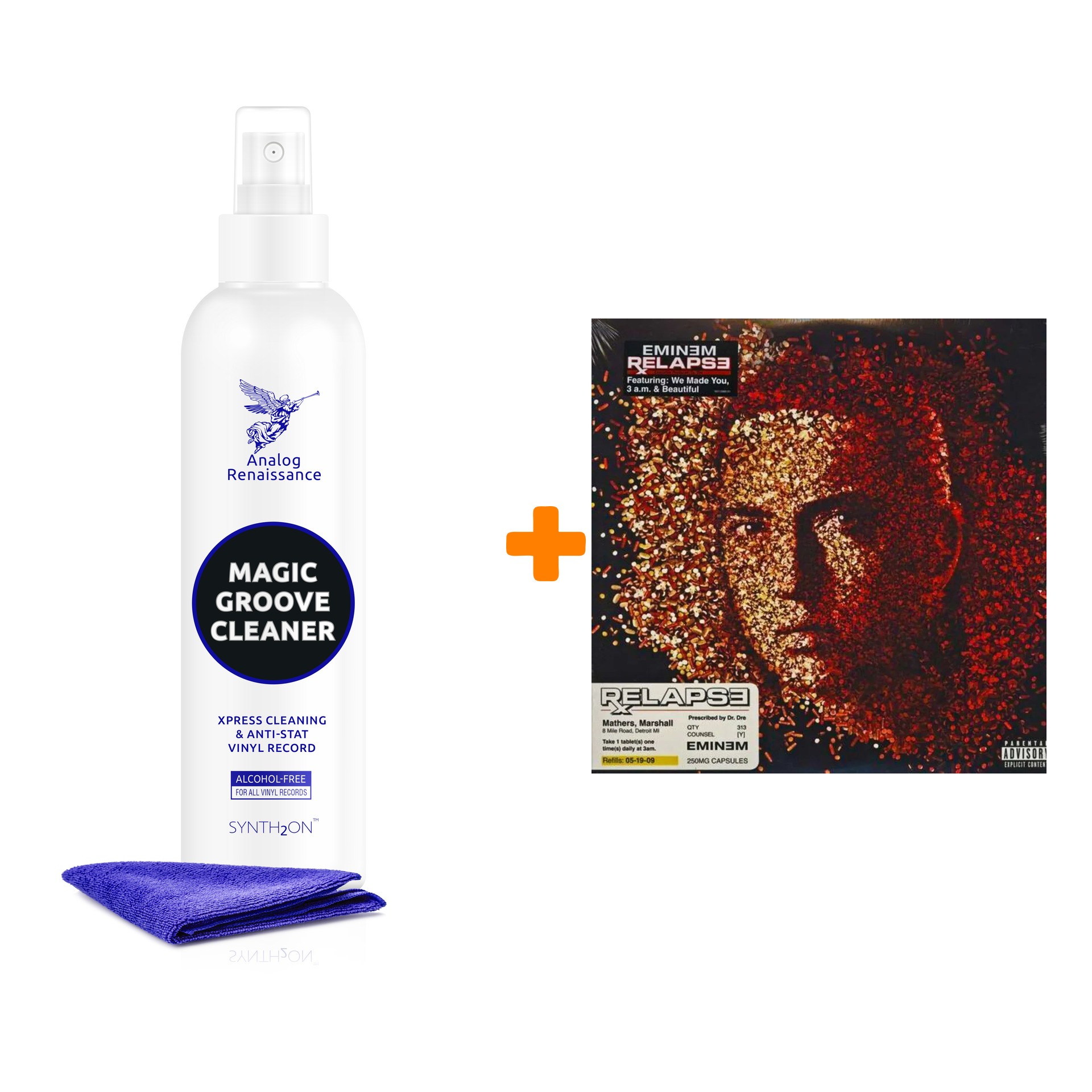 

EMINEM Relapse LP + Спрей для очистки LP с микрофиброй 250мл Набор