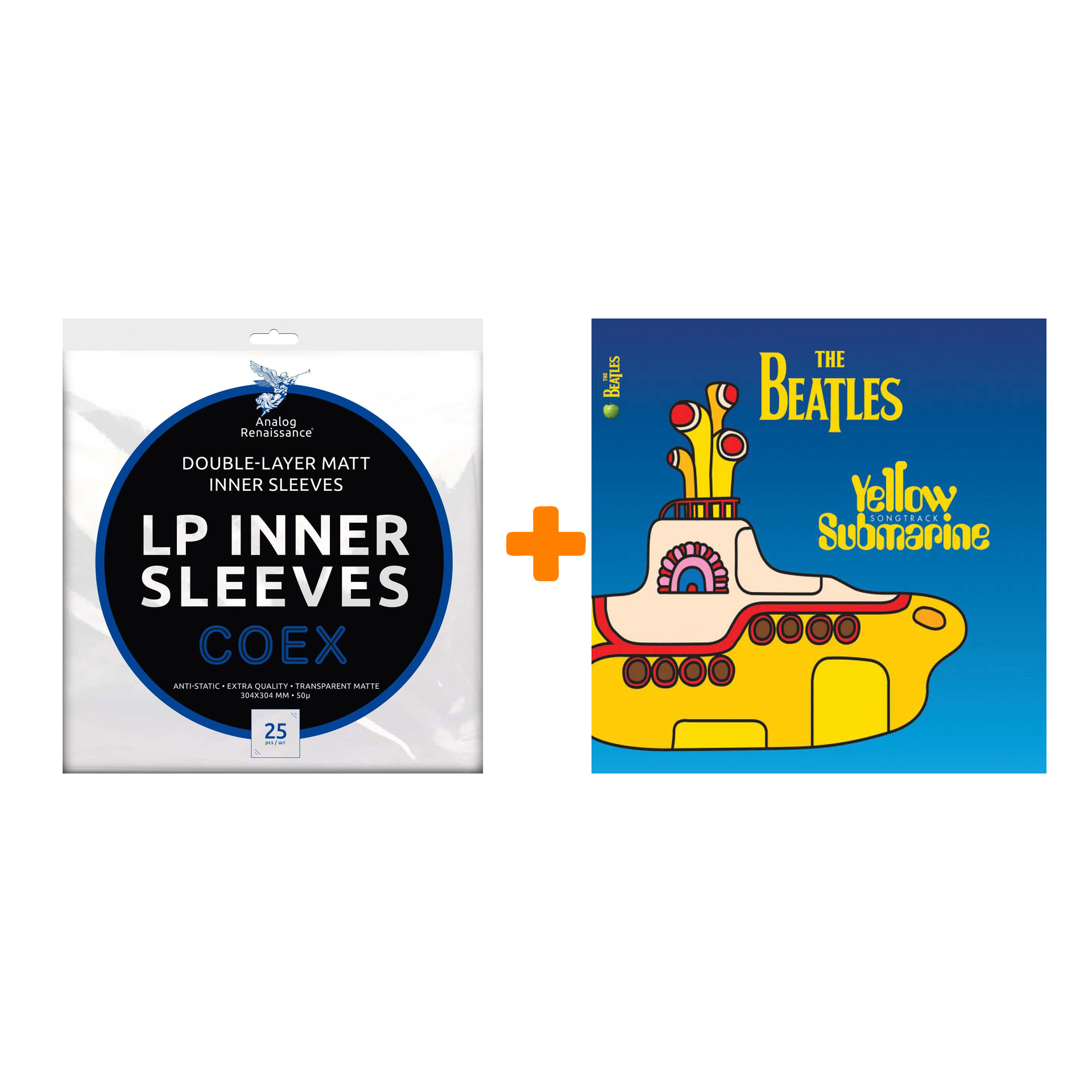 

THE BEATLES Yellow Submarine LP + Конверты внутренние COEX для грампластинок 12" 25шт Набор