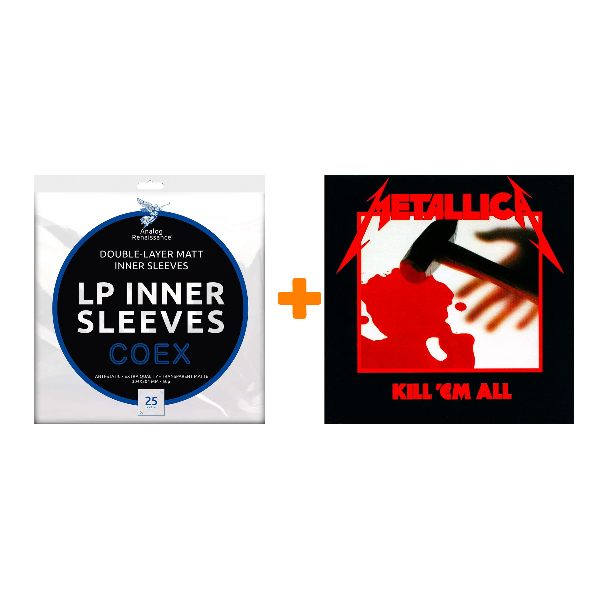 METALLICA Kill` Em All LP + Конверты внутренние COEX для грампластинок 12 25шт Набор цена и фото