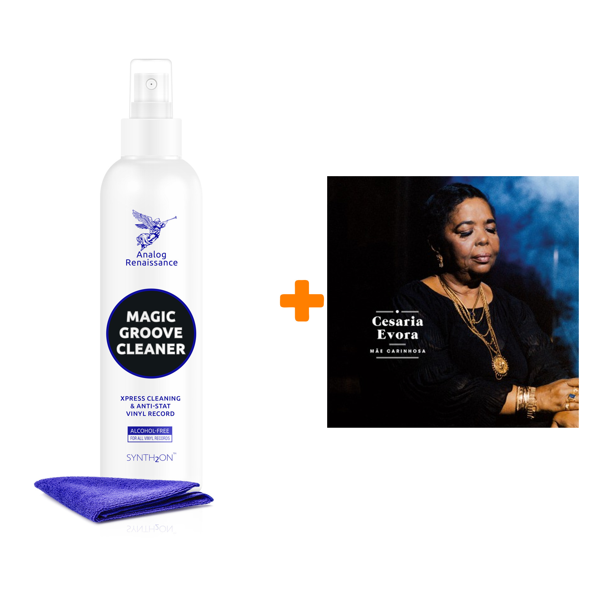 

EVORA CESARIA Mae Carinhosa Blue & Red Marbled Vinyl LP + Спрей для очистки LP с микрофиброй 250мл Набор