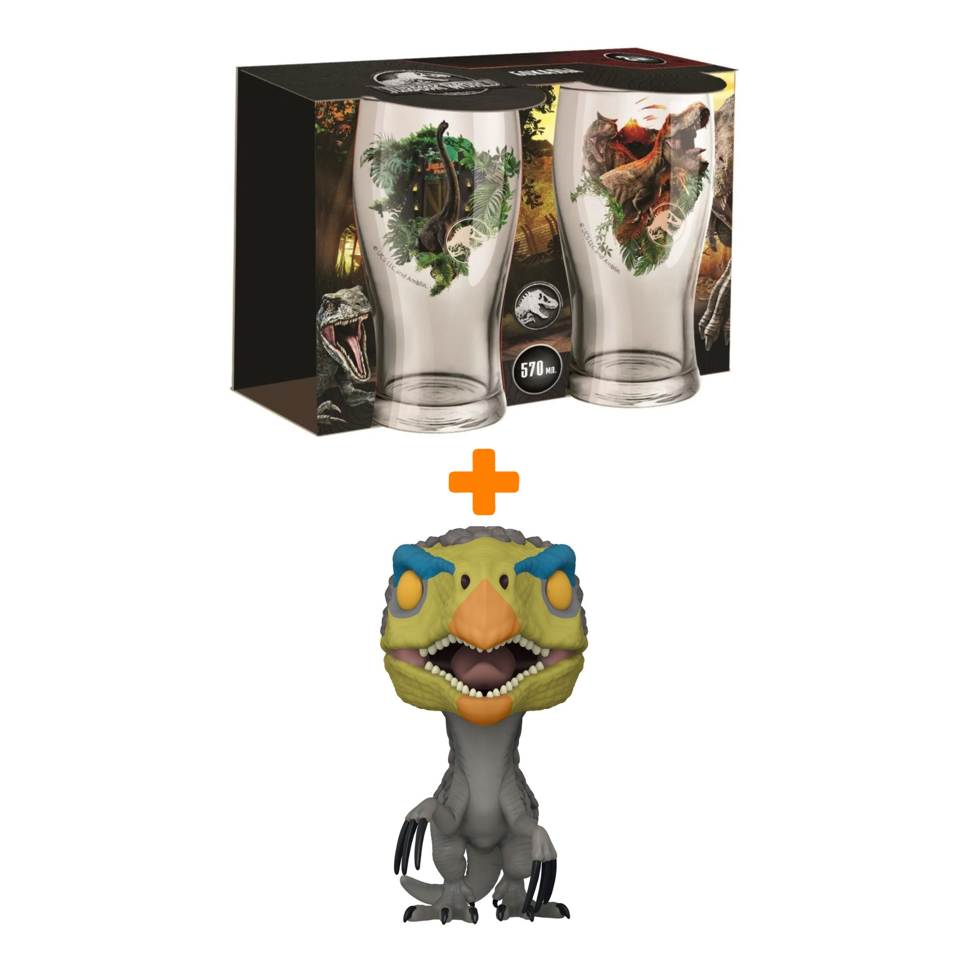 

Набор Jurassic World (фигурка Jurassic World: Dominion – Therizinosaurus + набор бокалов)
