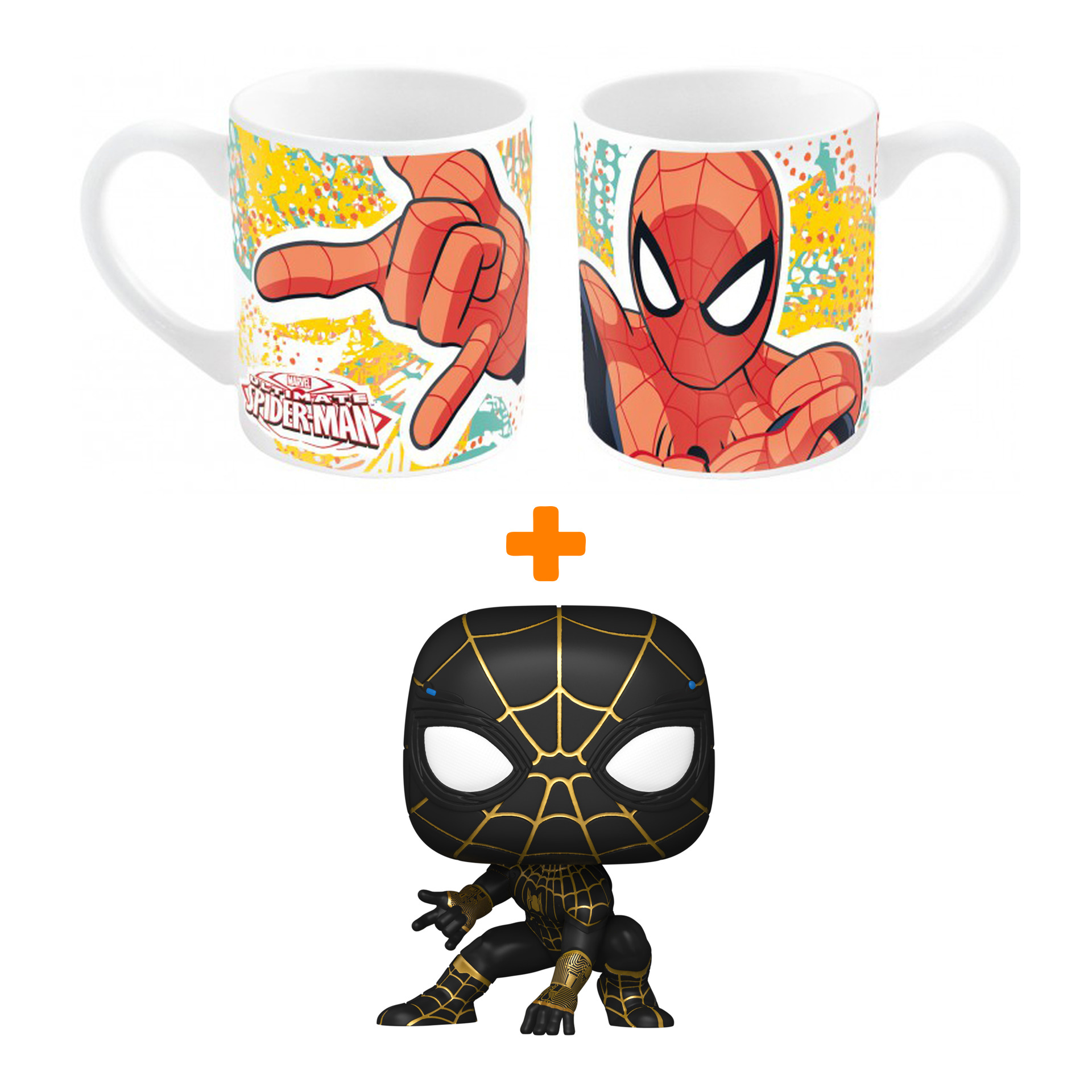 Набор Marvel Spider-Man фигурка Spider-Man Black & Gold Suit + кружка