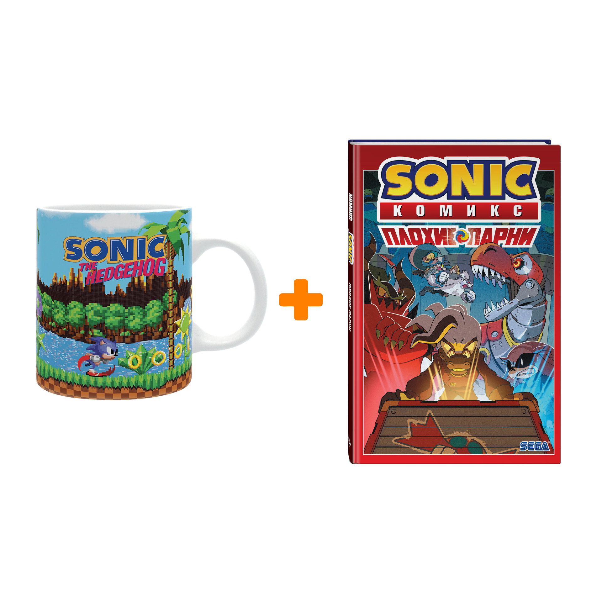 

Набор кружка Sonic The Hedgehog Retro + комикс Sonic Плохие парни
