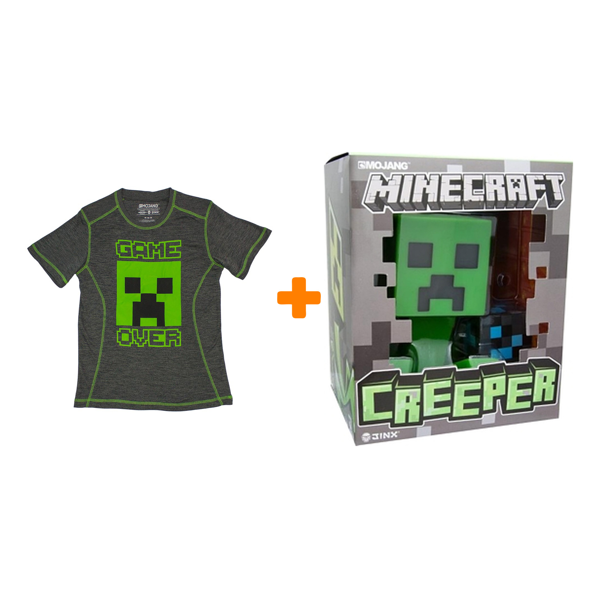 Набор Minecraft (фигурка Minecraft: Creeper + футболка Minecraft Game Over S)
