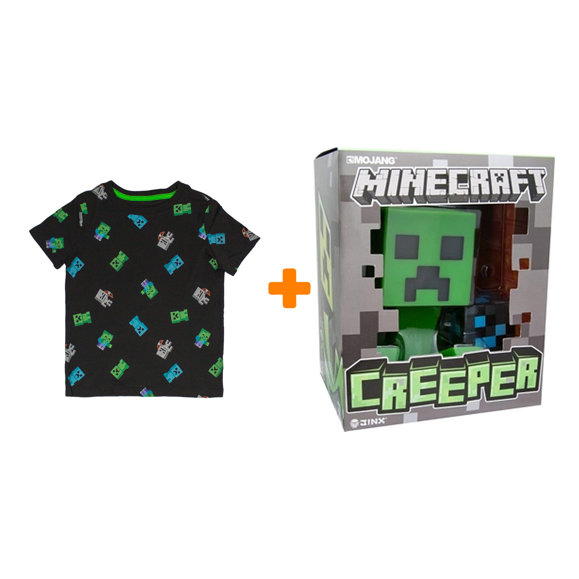 Набор Minecraft (фигурка Minecraft: Creeper + футболка Minecraft: Hostile Baby Mobs XS)